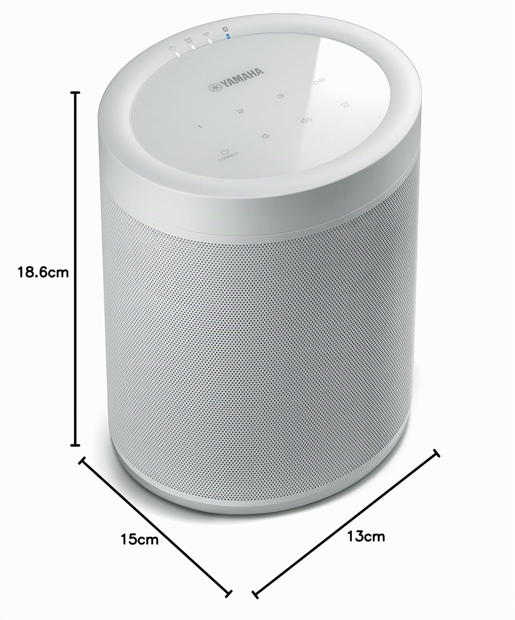YAMAHA MusicCast 20 – Enceinte bluetooth 40W – Système audio Multiroom, Wifi, Airplay – Baffle maison – Compatible avec smartphones et ordinateurs – Blanche