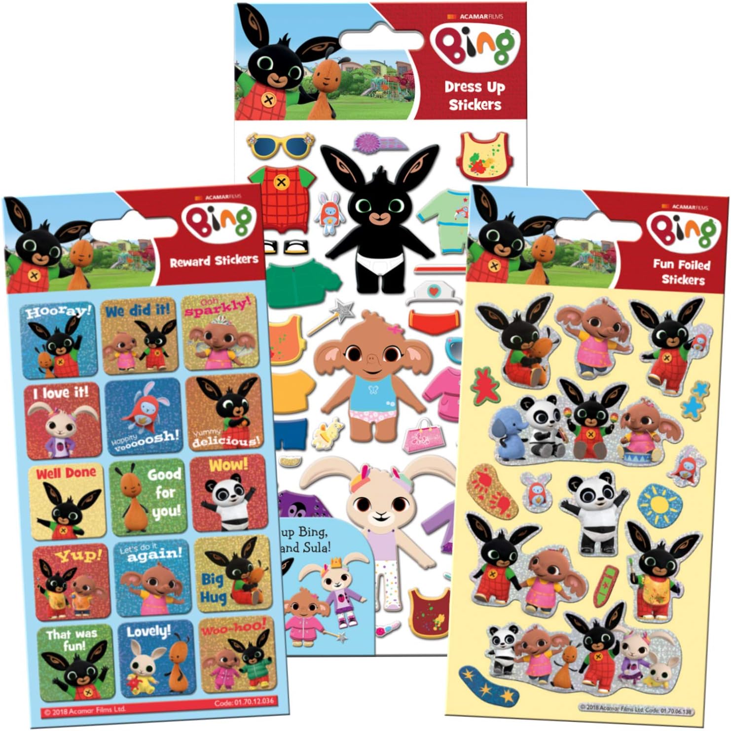 Paper Projects Bing Super Sticker Pack | Big Bundle for Scrapbooking and Decoration | Reusable on Non-Porous Surfaces