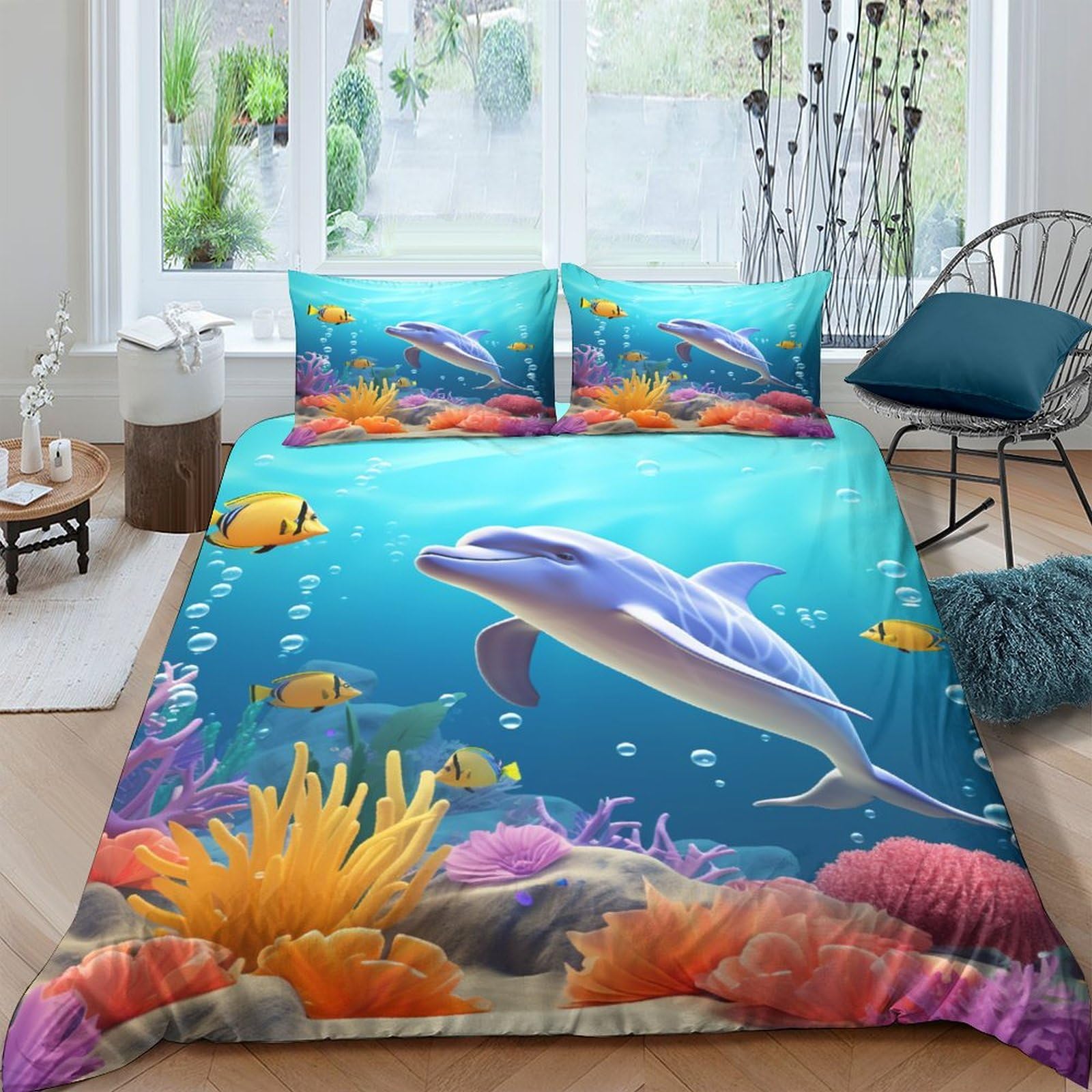 Couette dauphin microfibre 3d thermorégulatrice avec zip invisible