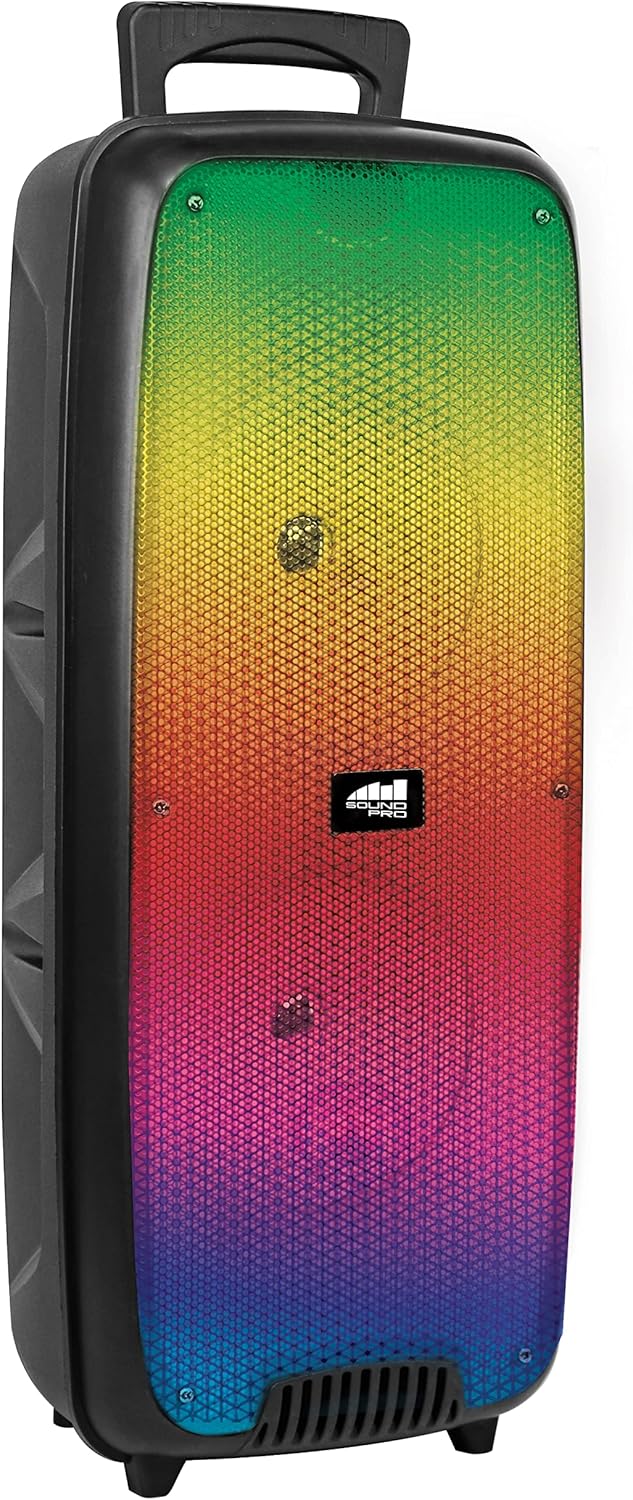 Naxa NDS-6501 Portable Bluetooth Speaker front view with multi-color lights