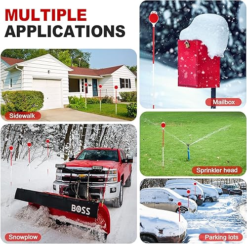 Miniatura 7 de Marcadores de entrada, reflectores de entrada de 48 pulgadas para quitanieves, marcadores reflectantes de doble cara para entrada de vehículos,