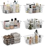 6Pack Freezer Organizer, Chest Freezer Organizer for Deep Freezer ,L15.7~W9.6 inch Fridge Organizer with Handles,Wire Basket for Fridge Organizers and Storage,Black Storage Basket