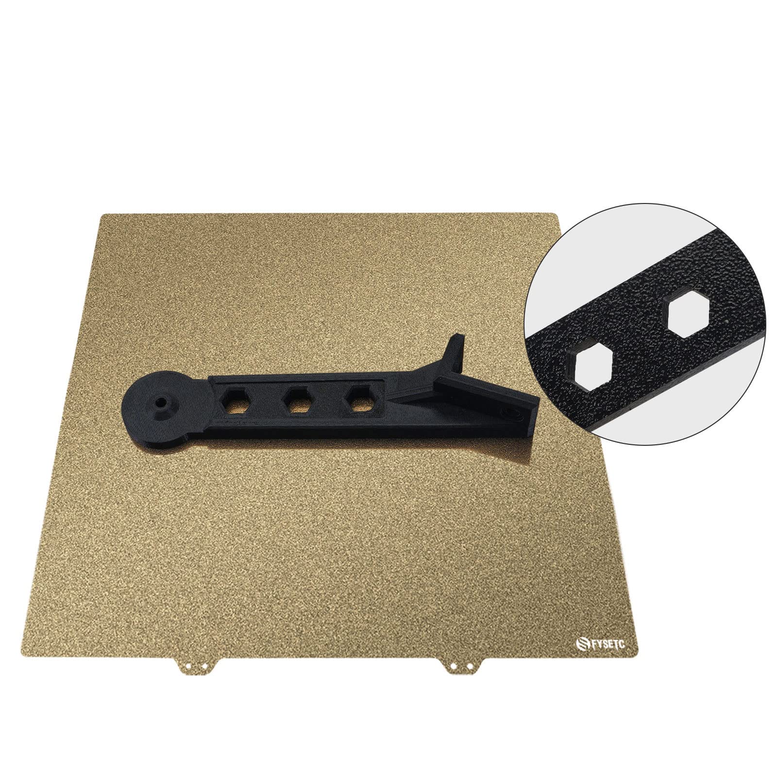 BCZAMD Ender 5 Plus platforma do druku 3D, dwustronna, malowana proszkowo, bez naklejek maagnetycznych, druk, 377 x 370 mm, do drukarki 3D, części do łóżka termicznego, złota
