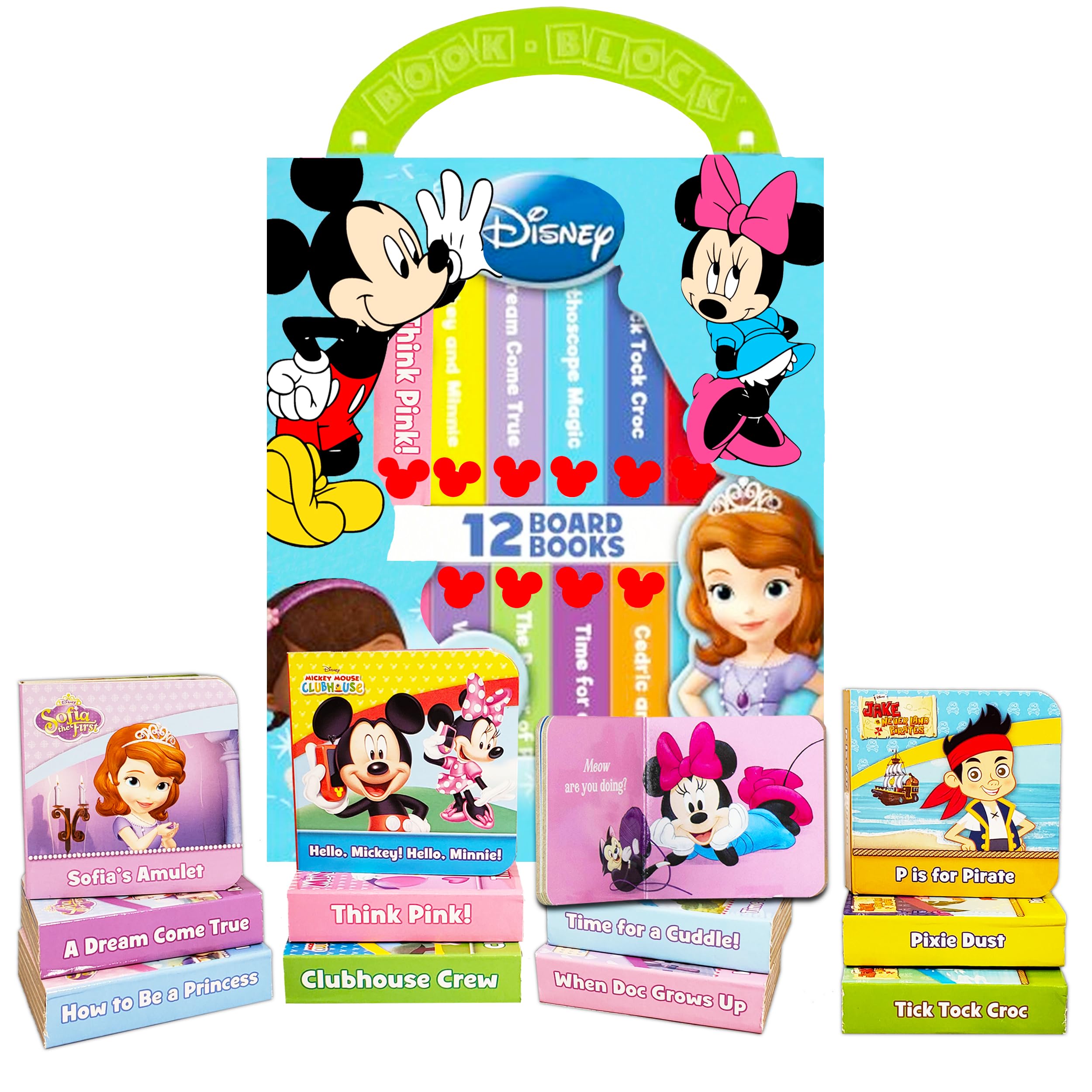 My First Library Mickey Mouse Board Book Set for Toddlers ~ Bundle 12 Mickey Mouse Board Book Blocks | Disney Junior Books