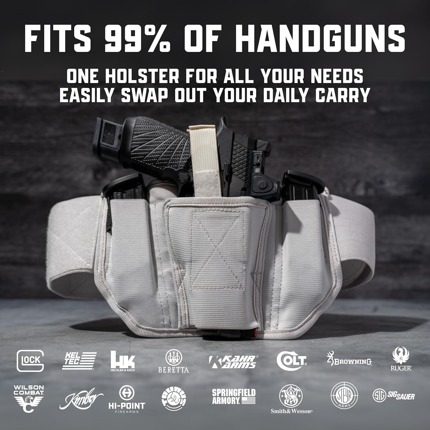 VNSH Belly Band Holster – Comfortable, Secure & Discreet | Concealed Carry Fit for 99% of Handguns with Built-in Mag Pouches