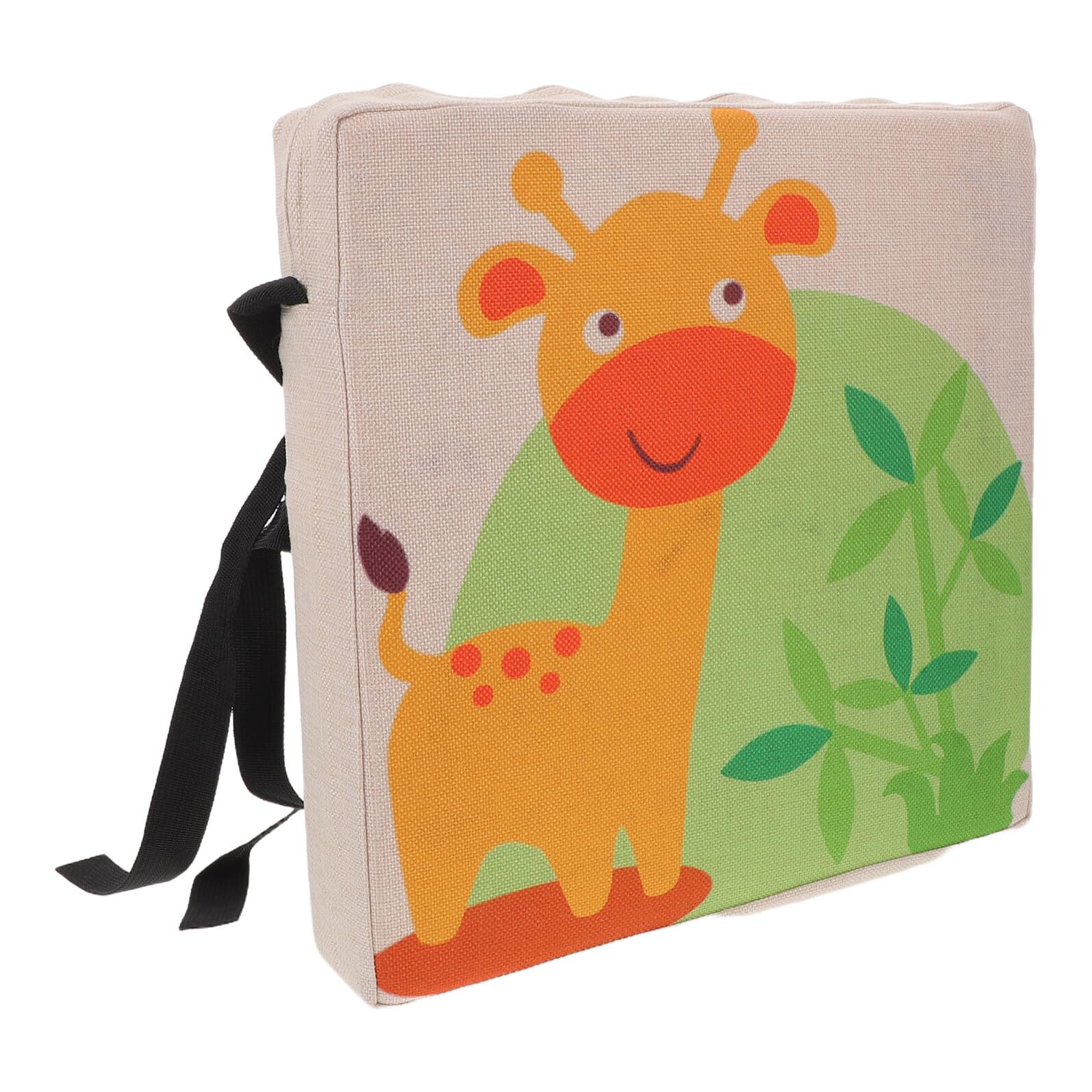 Cuscino Rialzo Sedia in Lino Stampato Imbottitura Ergonomica e Traspirante Alzasedia Lavabile per Supporto Posturale per Pranzo e Studio Design Giraffa