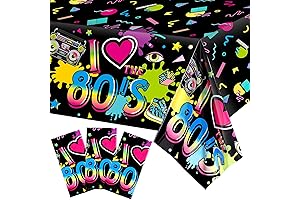 Tegeme 80s Plastic Party Tablecloth