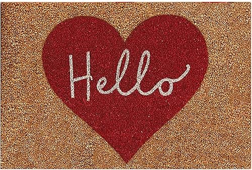 TUNKENCE Felpudo de bienvenida para puerta delantera para el día de San Valentín sala de estar dormitorio alfombra de corazón rojo de amor