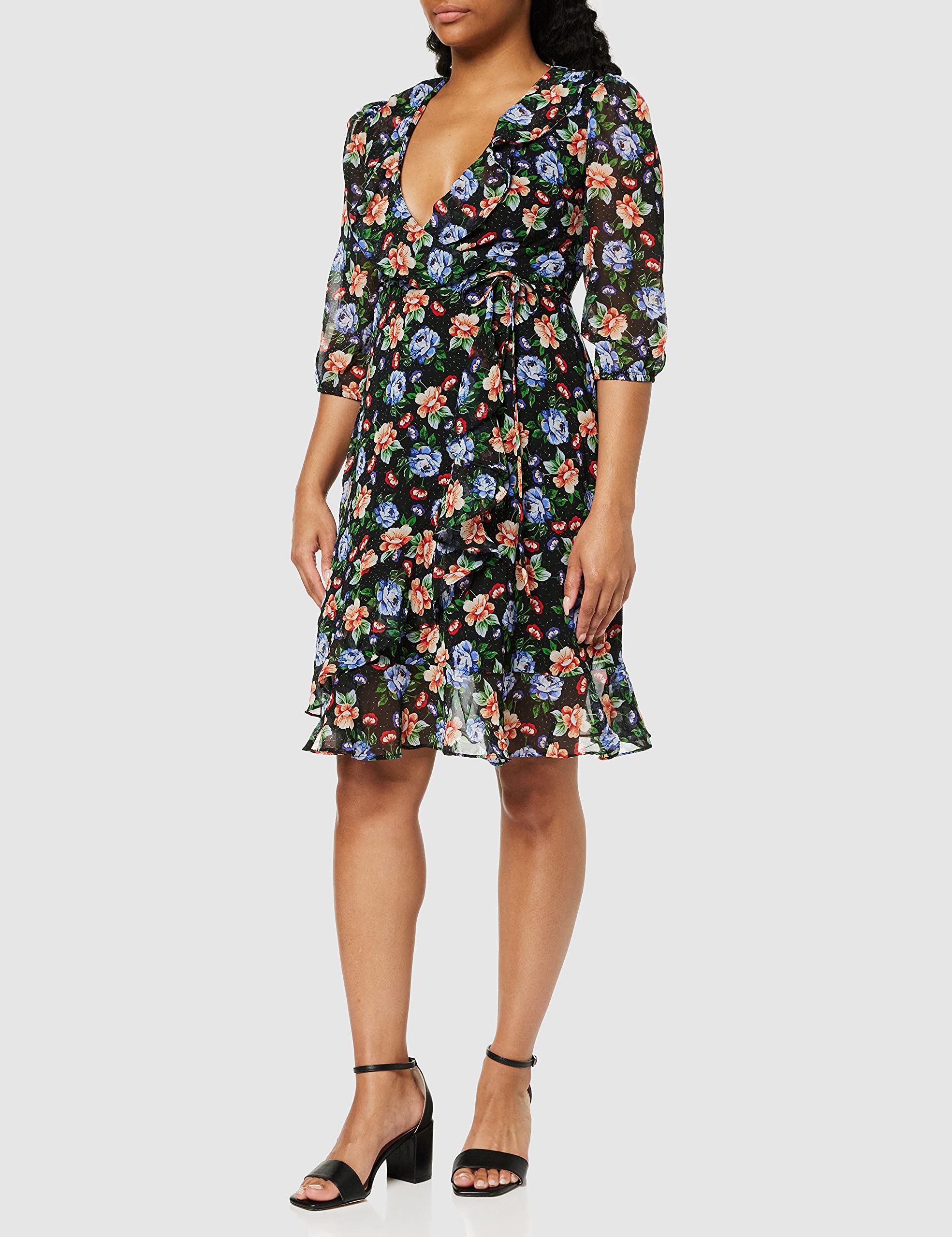 Truth & Fable Donna Vestito Midi a Portafoglio in Chiffon