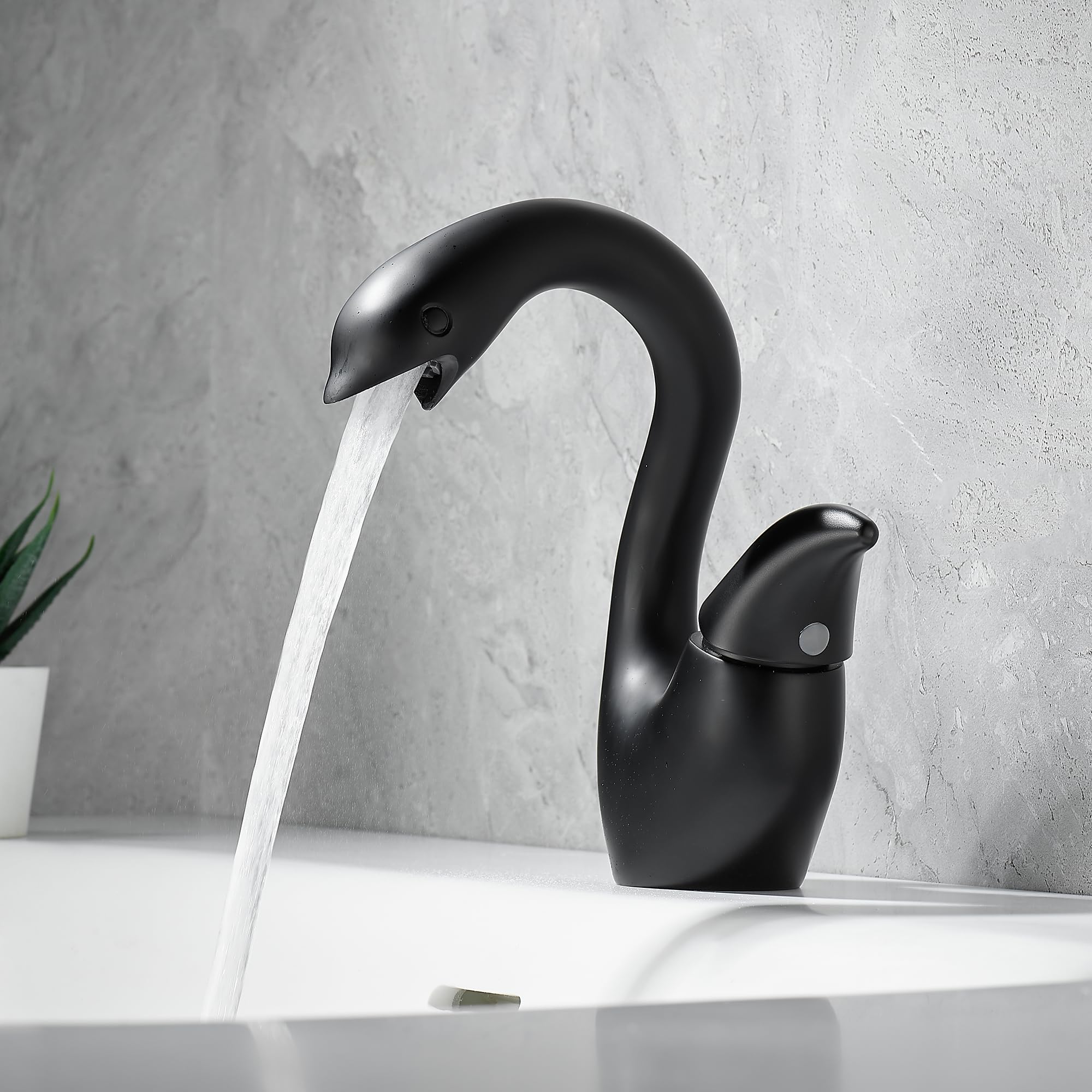 Mitigeur d'évier noir avec tuyau 60cm robinet de salle de bain lavabo