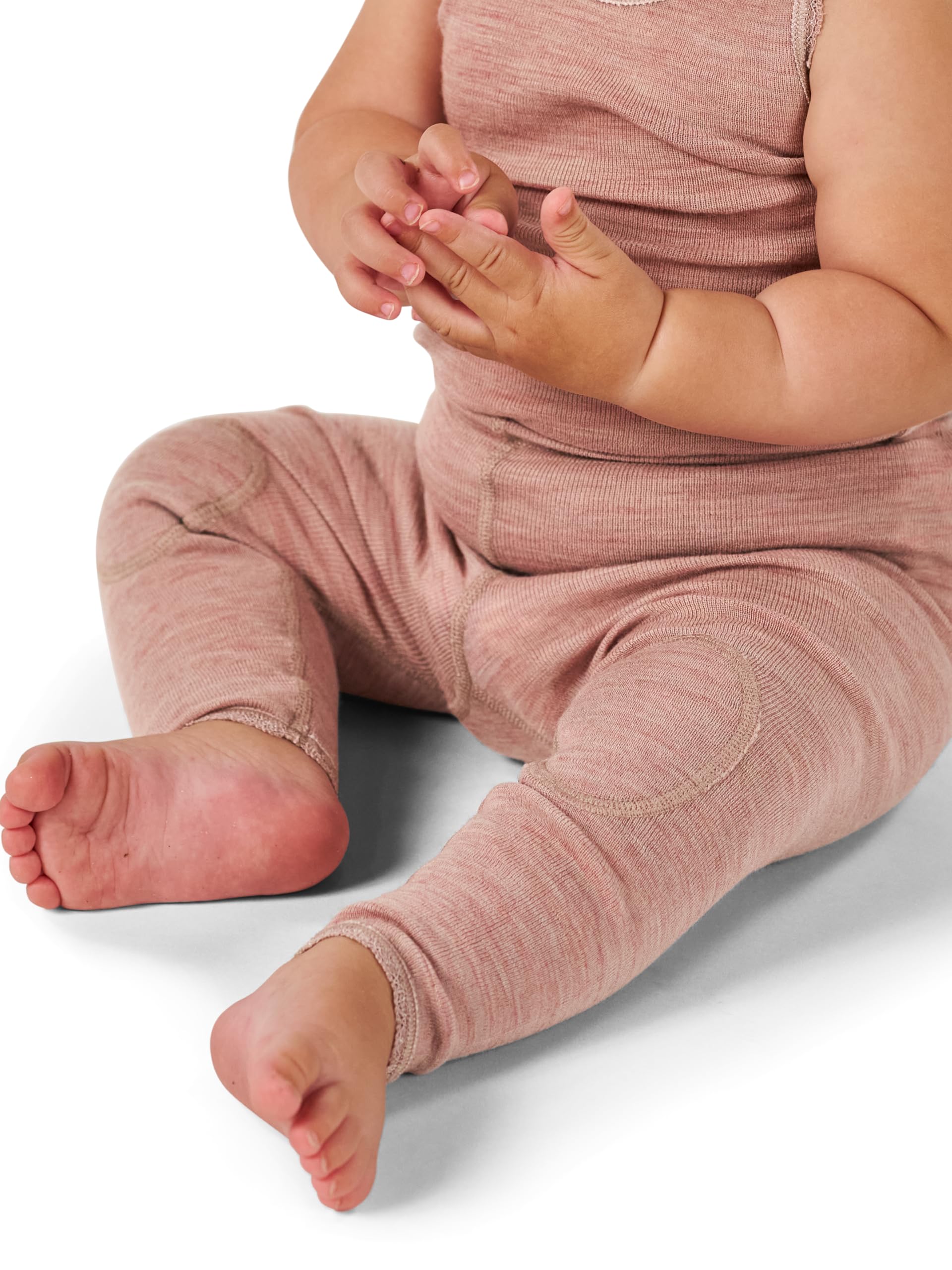 Dilling Baby Merino Leggings mit verstärkten Knien 100% Bio Merinowolle Base Layer Thermounterwäsche