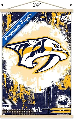Miniatura 9 de Trends International NHL Nashville Predators - Maximalist Logo 23 Wall Poster, 22.37" x 34.00", Print and Black Hanger Bundle