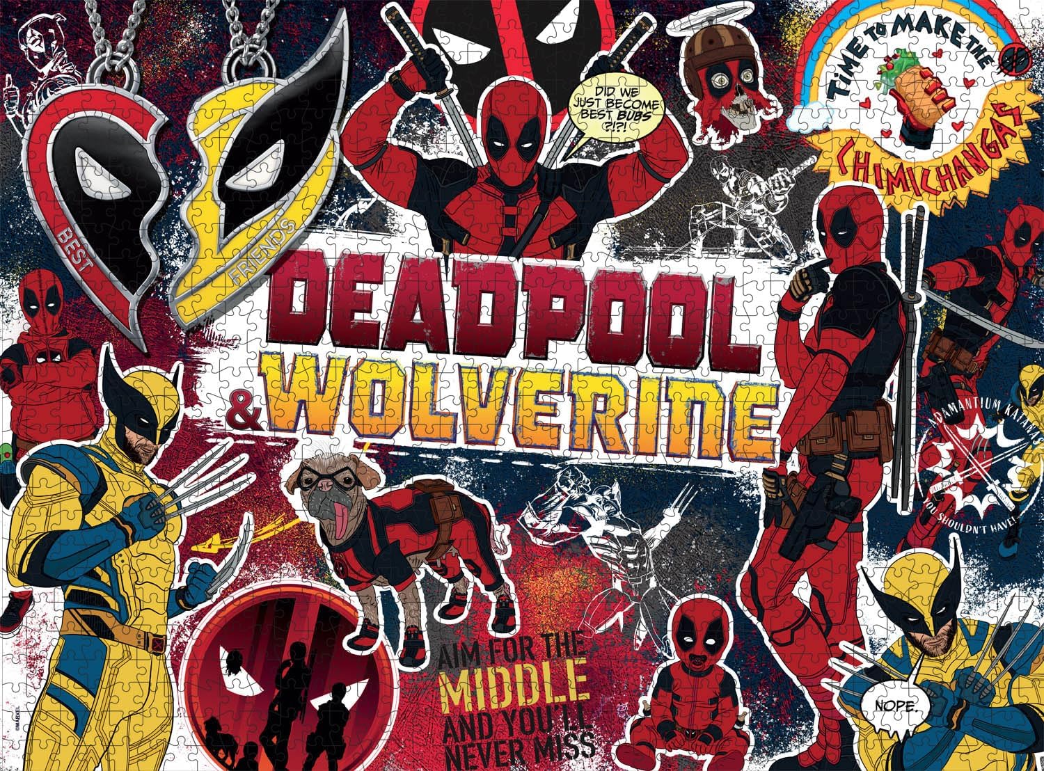 Buffalo Games - Marvel - Deadpool & Wolverine - 1000 Piece Jigsaw Puzzle for Adults -Challenging Puzzle Perfect for Game Nights - Finished Size is 26.75 x 19.75