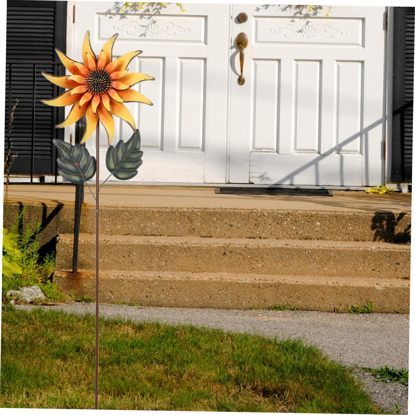 YARNOW Moulin à Vent Tournesol pour Jardin Girouette Extérieur Métal Décorative pour Parc