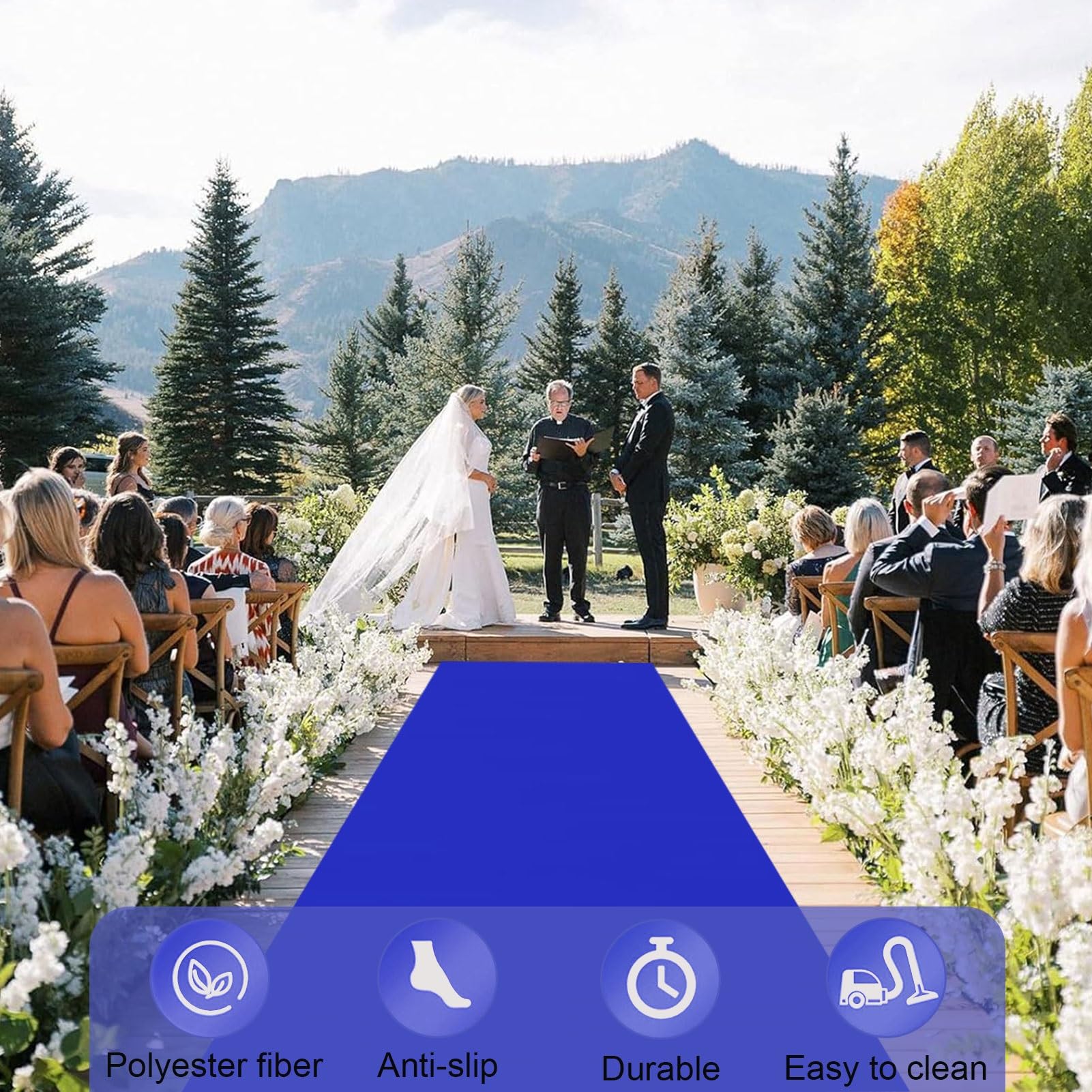 Blauer Hochzeit-Gangläufer-Teppich, 10 m 20 m Laufsteg-Teppich, Event-Ausstellungsteppich, Gehweg-Läufer, Teppiche für Party, Abschlussball, Weihnachten, Geburtstag, schneidbar ( Size : 1x10m )