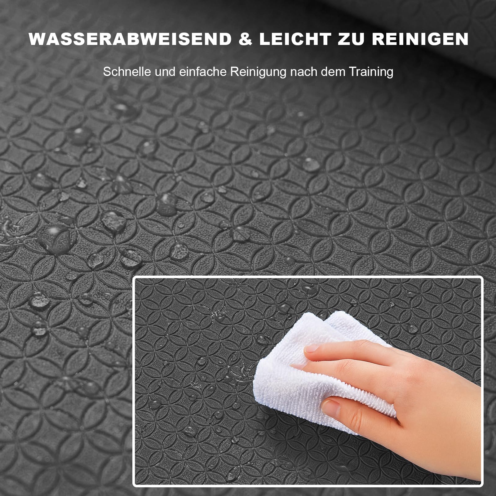 THAILE Yogamatte XXL - 183x91CM 6MM Dicke Rutschfeste TPE Gymnastikmatte, Doppelseitige Textur, Extra Breite Sportmatte & Fitnessmatte, Umweltfreundlich, Pilates, Studio & Heimtraining, Schwarz