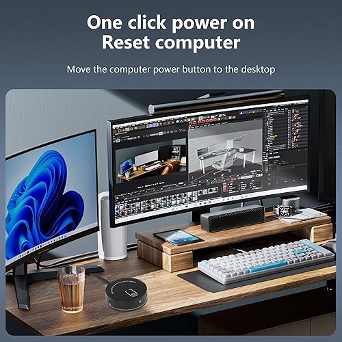 Miniatura 2 de CERRXIAN Caja de interruptor de reinicio de fuente de alimentación para computadora, botón de encendido y apagado + reinicio + puertos USB duales +