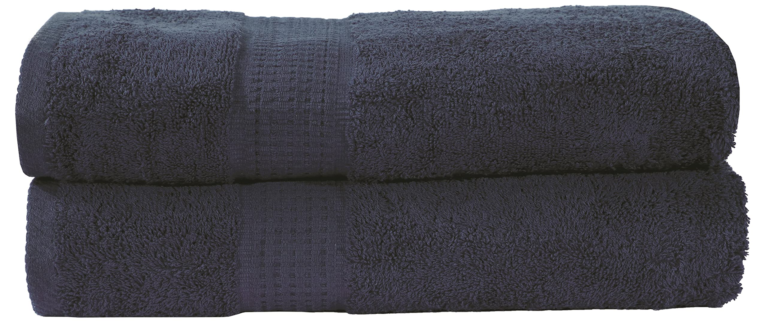 Panzy 100% COTTON 500 GSM ABSORBENT TOWEL SET, QUALITY RINGSPUN 70X140 CM BATH TOWELS & 50X100 HAND TOWEL (2 Hand Towels, Navy)