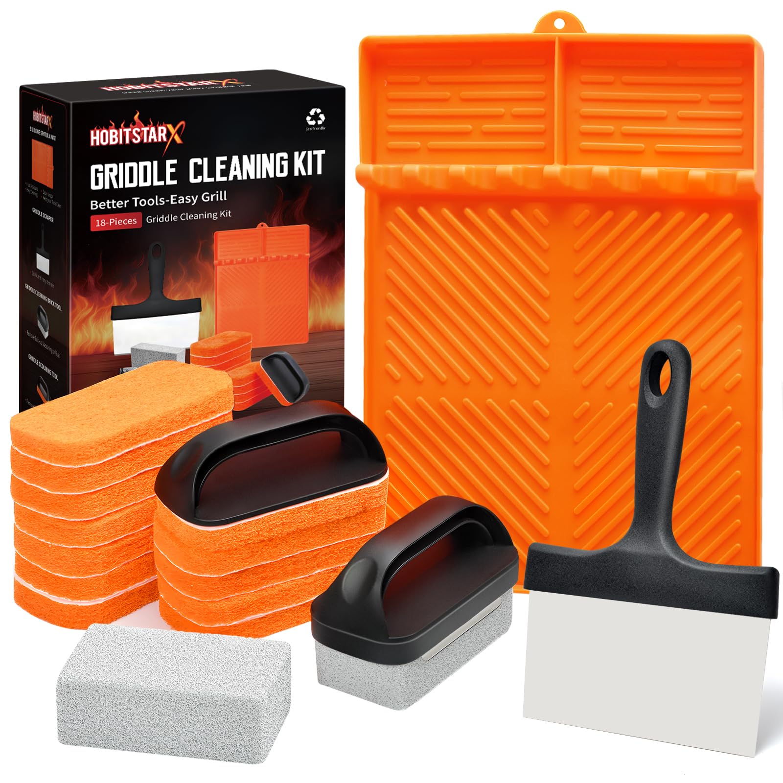 Griddle Cleaning Kit for Blackstone, 18 PCS Flat Top Cleaning Kit