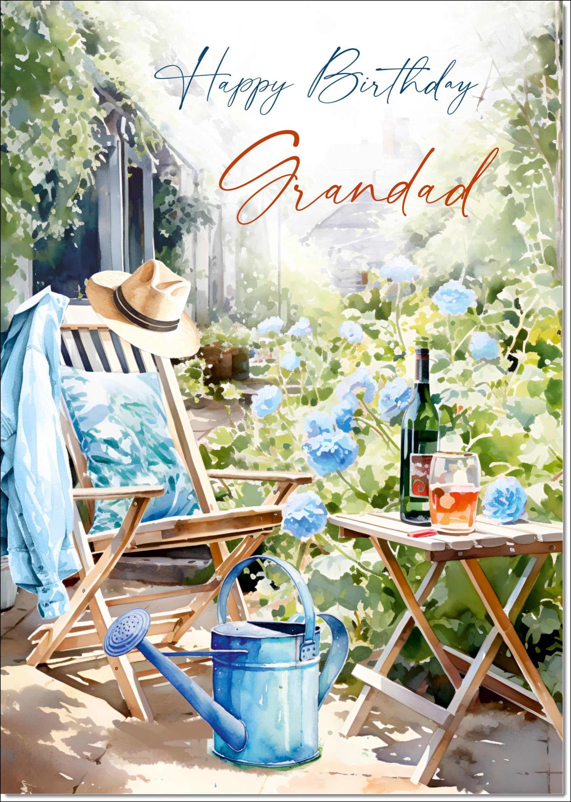 doodlecards Grandad Birthday Card Relax in the Garden Large A4 Size with Plain Envelope — image 1