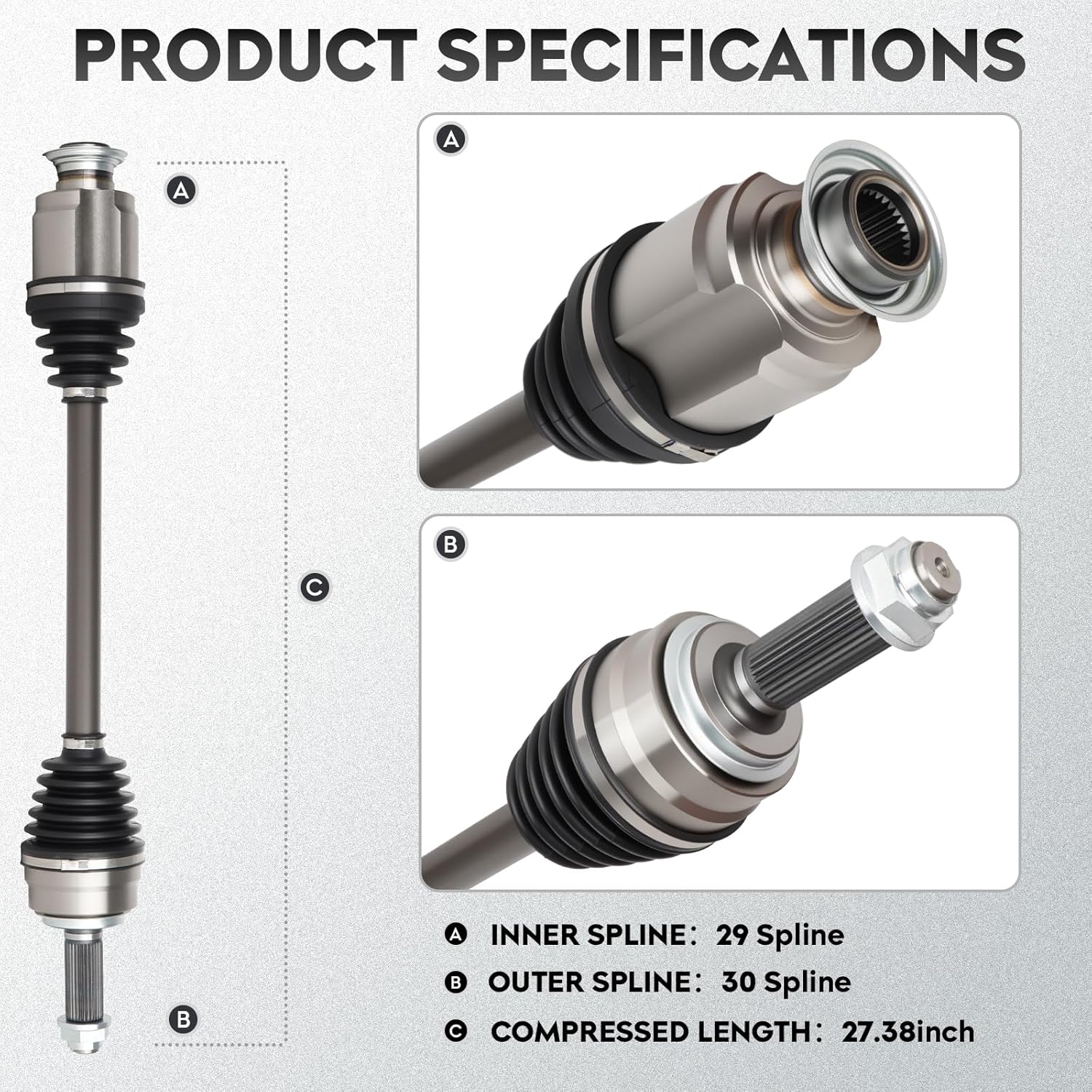 new front right cv axle shaft assembly fits for acura mdx 2007-2009 3.7l, for honda pilot 2009-2011 3.5l, for 66-4262