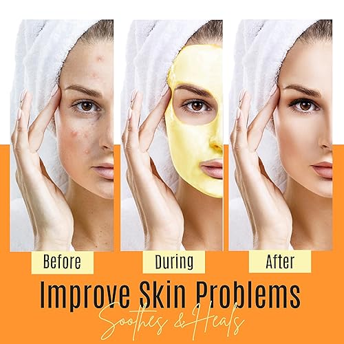 Miniatura 8 de DERMAXGEN Máscara facial de cúrcuma  Tratamiento orgánico puro para el acné + aumenta la circulación + antienvejecimiento para el cuidado de la piel