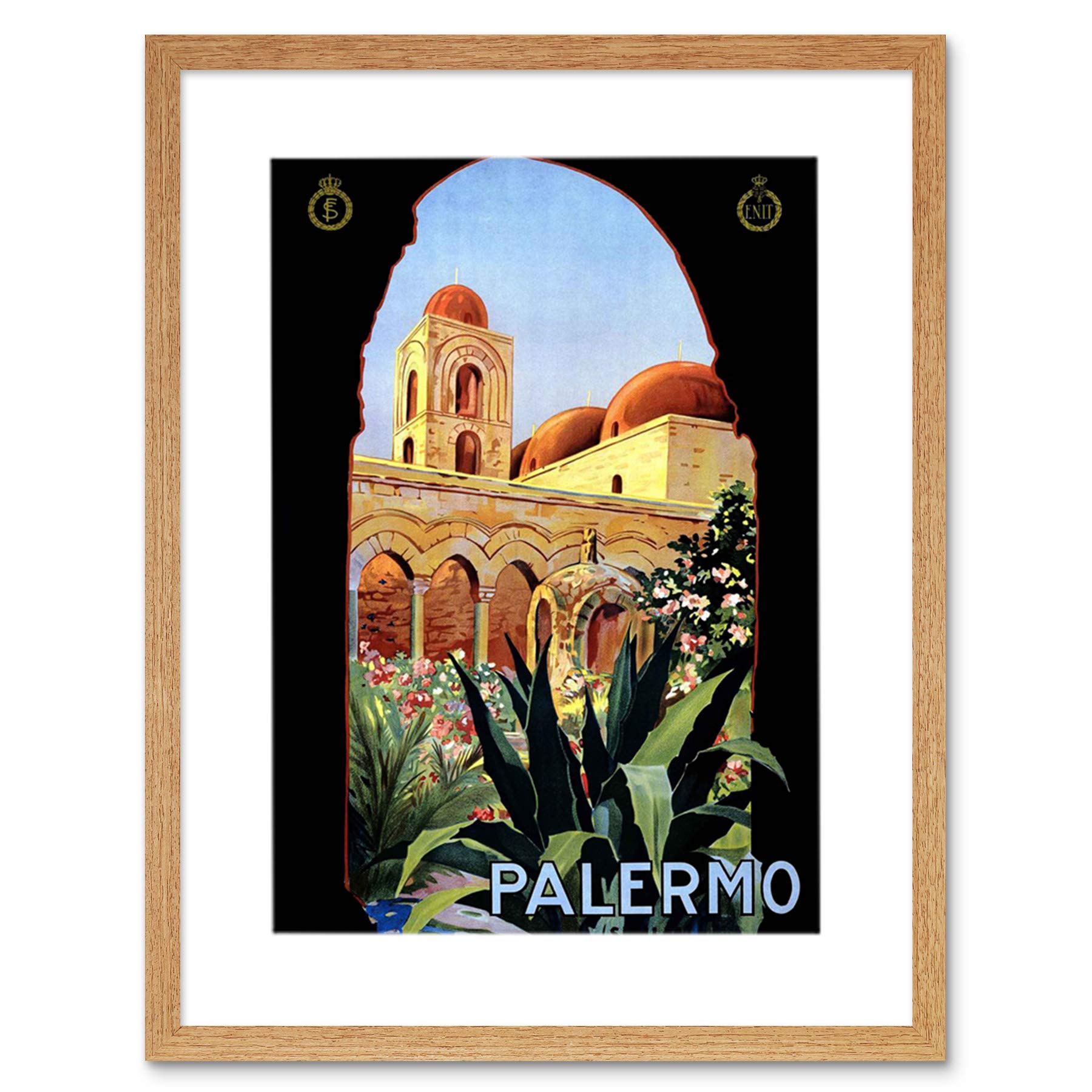 Wee Blue Coo Palermo Sicily Italy Sun Norman Palace Ad Framed Art Print Picture F12X1287