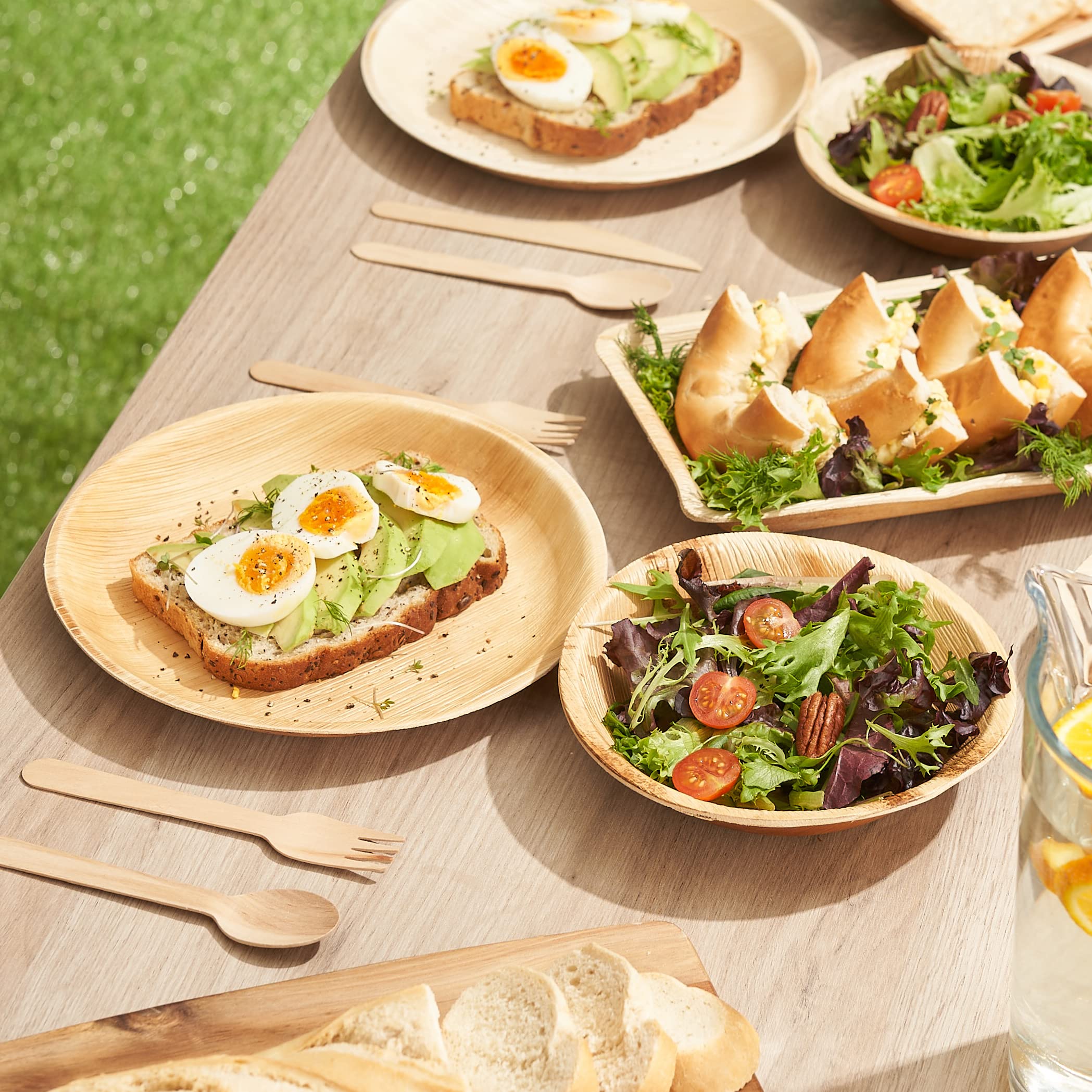 HAAGO 20 Teardrop 15cm Palm Leaf Plates - Compostable & Disposable, Eco