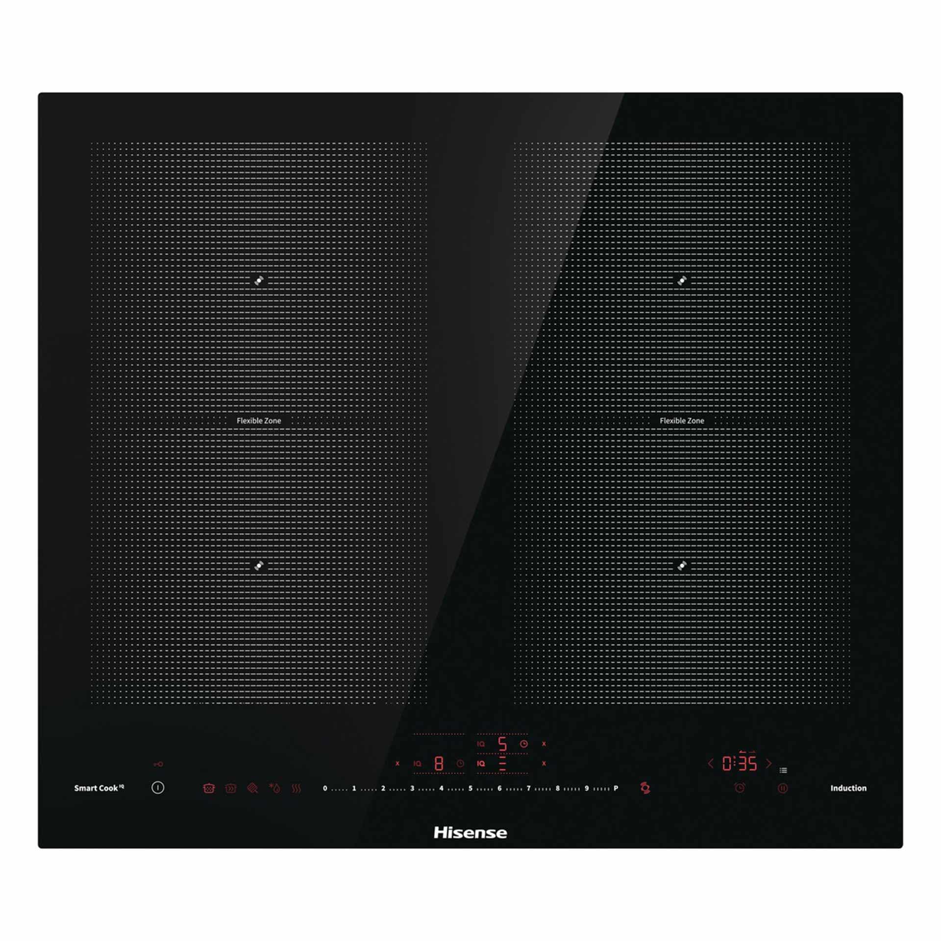 Hisense I6456CB - Placca a induzione, 4 zoni, zona flessibile, design Minimalistro, piano di lavoro da 60 cm, blocco per bambini, resistente ai graffi con finitura smussata