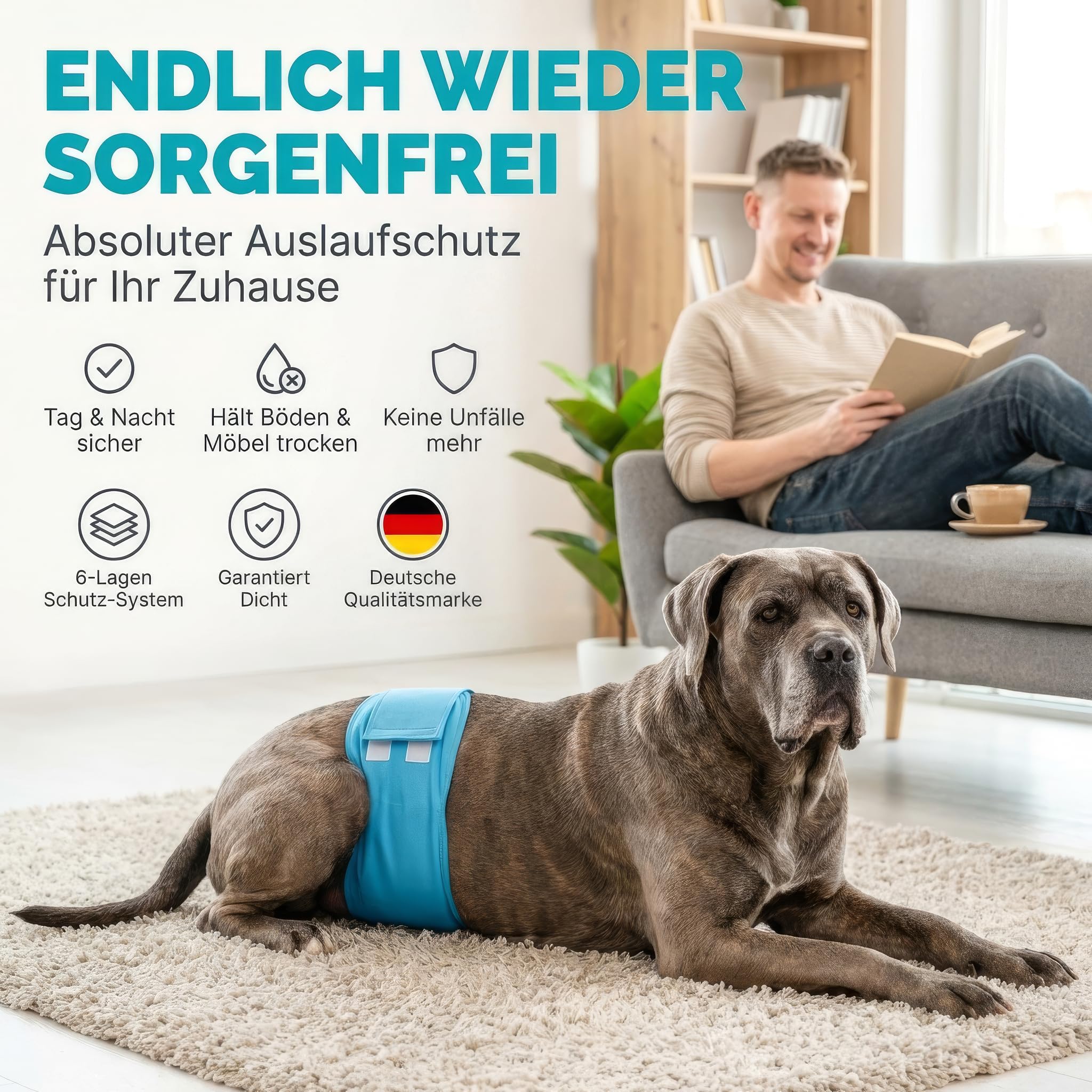 HUND IST KÖNIG Pañales para perros para perros [3 unidades] pañales absorbentes para perros | cómodos pañales para perros en caso de incontinencia para perros – Pañal respetuoso con el medio ambiente