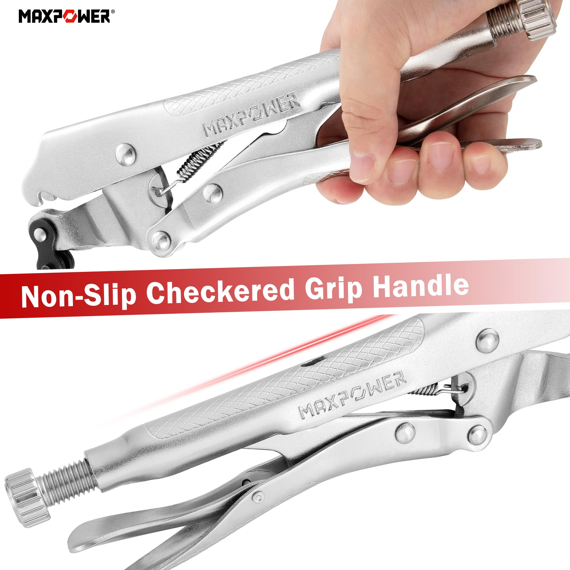 MAXPOWER Locking Chain Clamp, 9-Inch Locking Chain Pliers with 47.2” Chain, 14.2” Diameter, Quick Release Trigger - Image 4