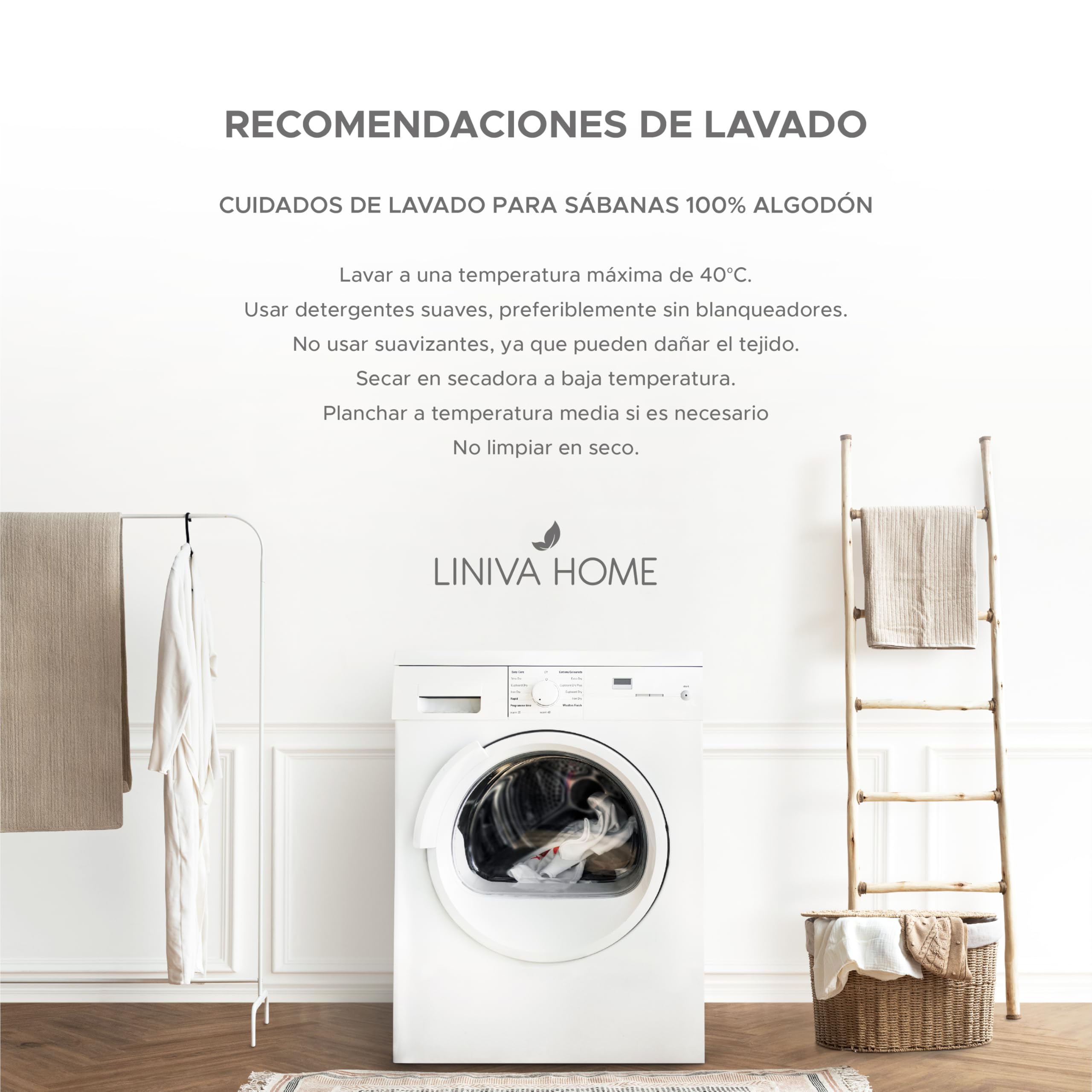 Liniva Home Juego de Sábanas de Hostelería - Colección Victorio - 100% Algodón - Fácil Planchado - Color Blanco | Cama 150 cm (2 Almohadas)