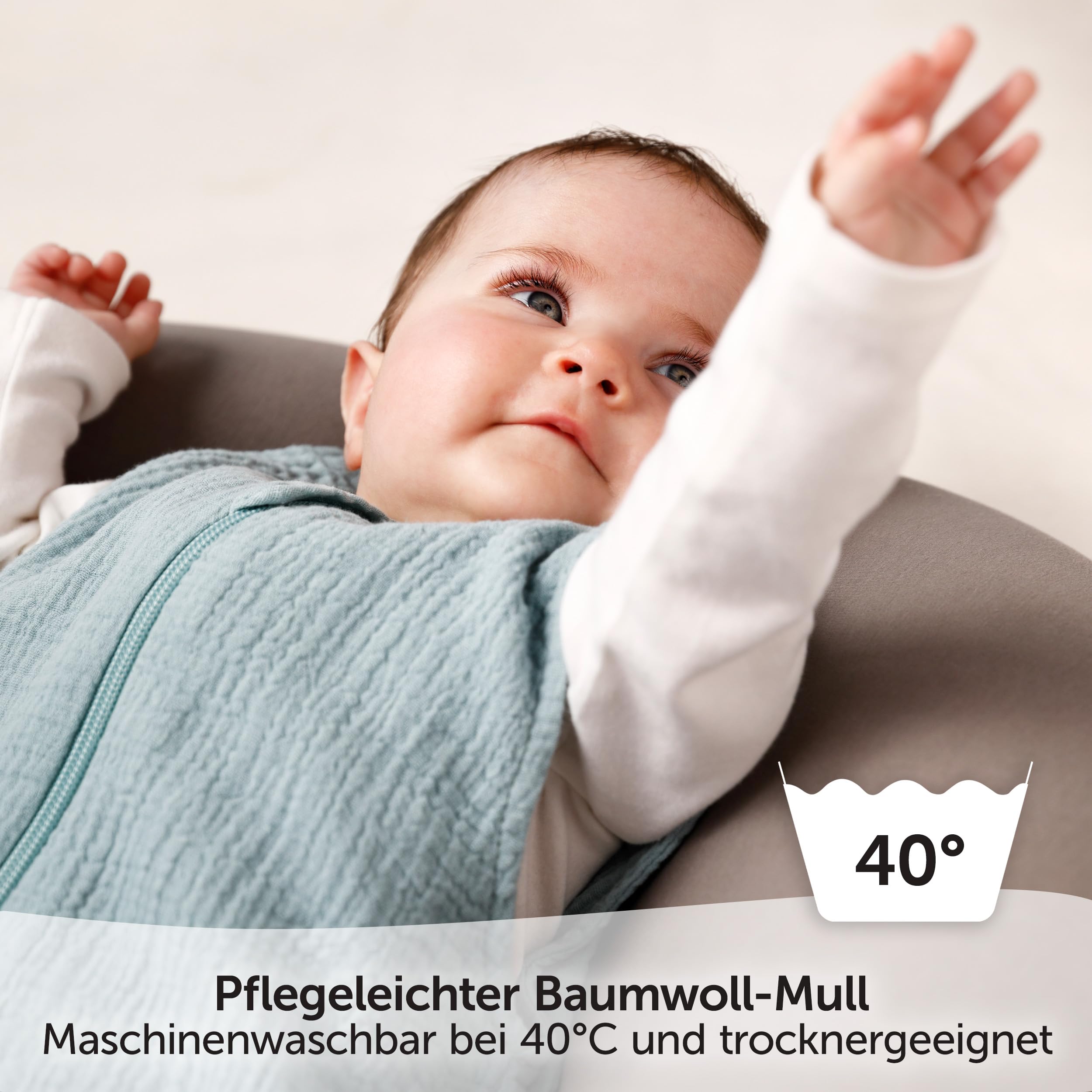 LaLoona Sommerschlafsack Mull, ärmellos - Leichter Baby Schlafsack ohne Ärmel für Sommer und Frühling, 0.5 TOG, 100% Baumwolle, ÖkoTex Standard 100