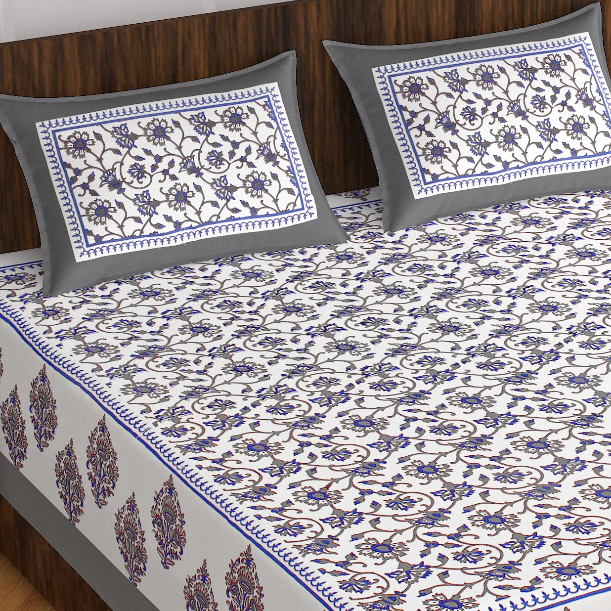 Cotton Bedsheet for Double Bed Rajasthani Jaipuri Floral Bedsheet with 2 Pillow Covers - Multi-Colors 93 (B0DFTWRGSX) Amazon Price History, Amazon Price Tracker