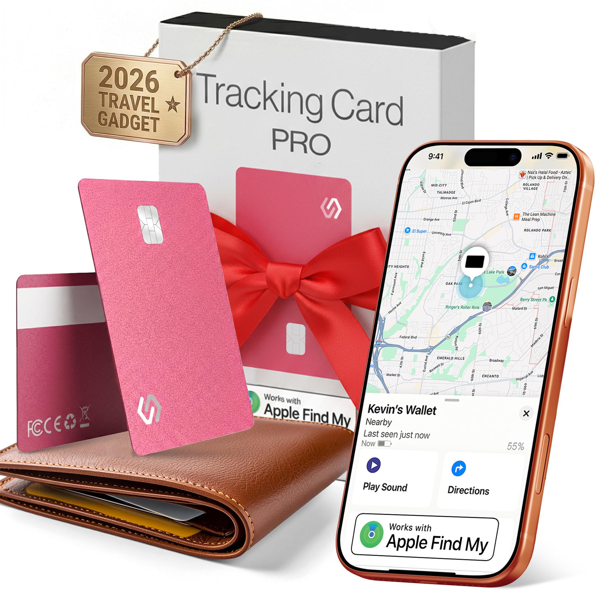 Amazon.com: SPOTMINDERS Apple MFi Certified Credit Card Wallet Tracker PRO  Pink (iOS Only) Travel Essentials for Women Works with Apple Find My  Rechargeable Tracking Card IP68 0.07in Slim Item Finder for Passport :