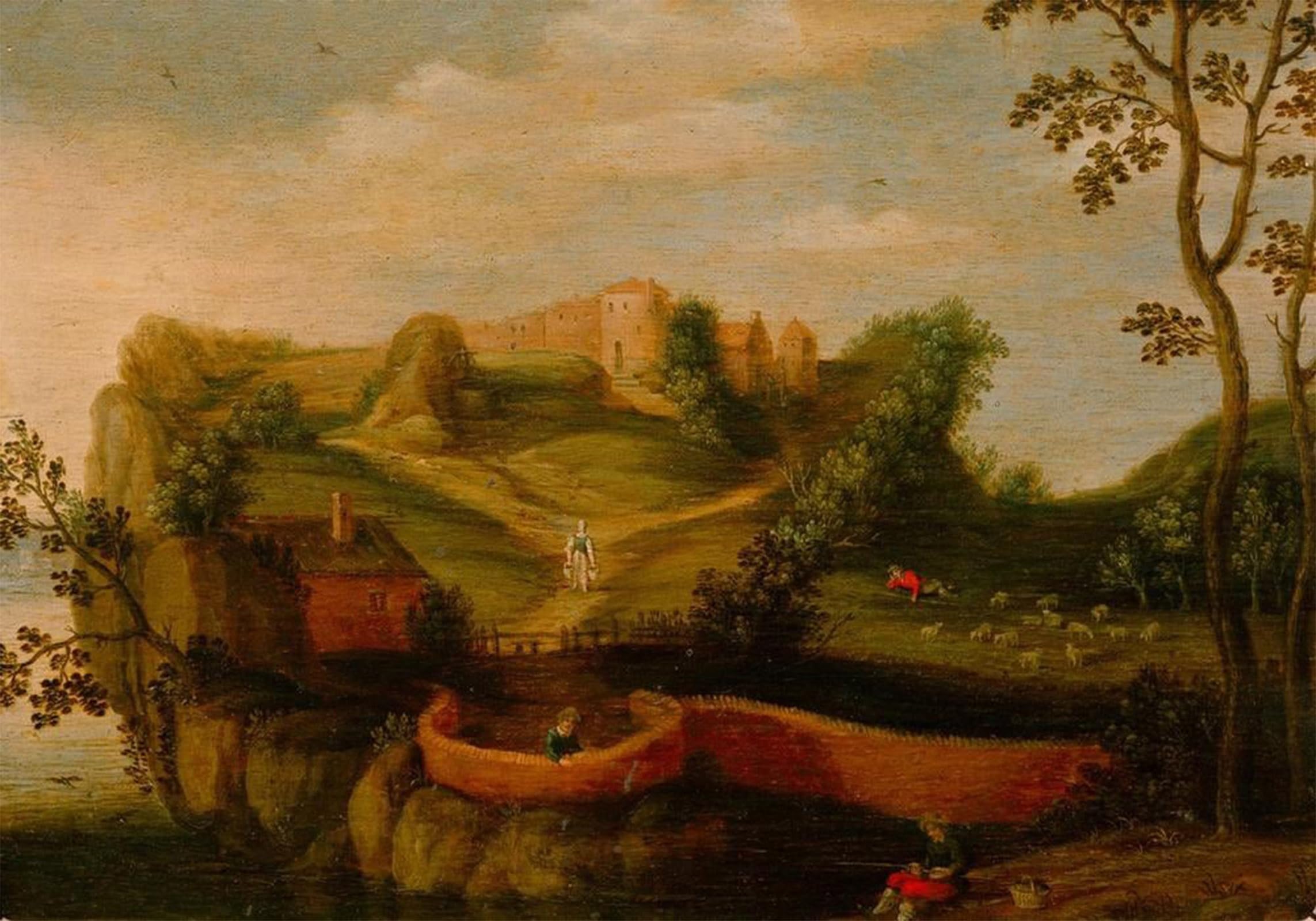 ARTXLXXBN Famous Painting Canvas Artwork Graffiti Print Anthropomorphe Landschaft by Joos or Josse De Momper Portrait Canvas Image for Home Decor 60x90cm