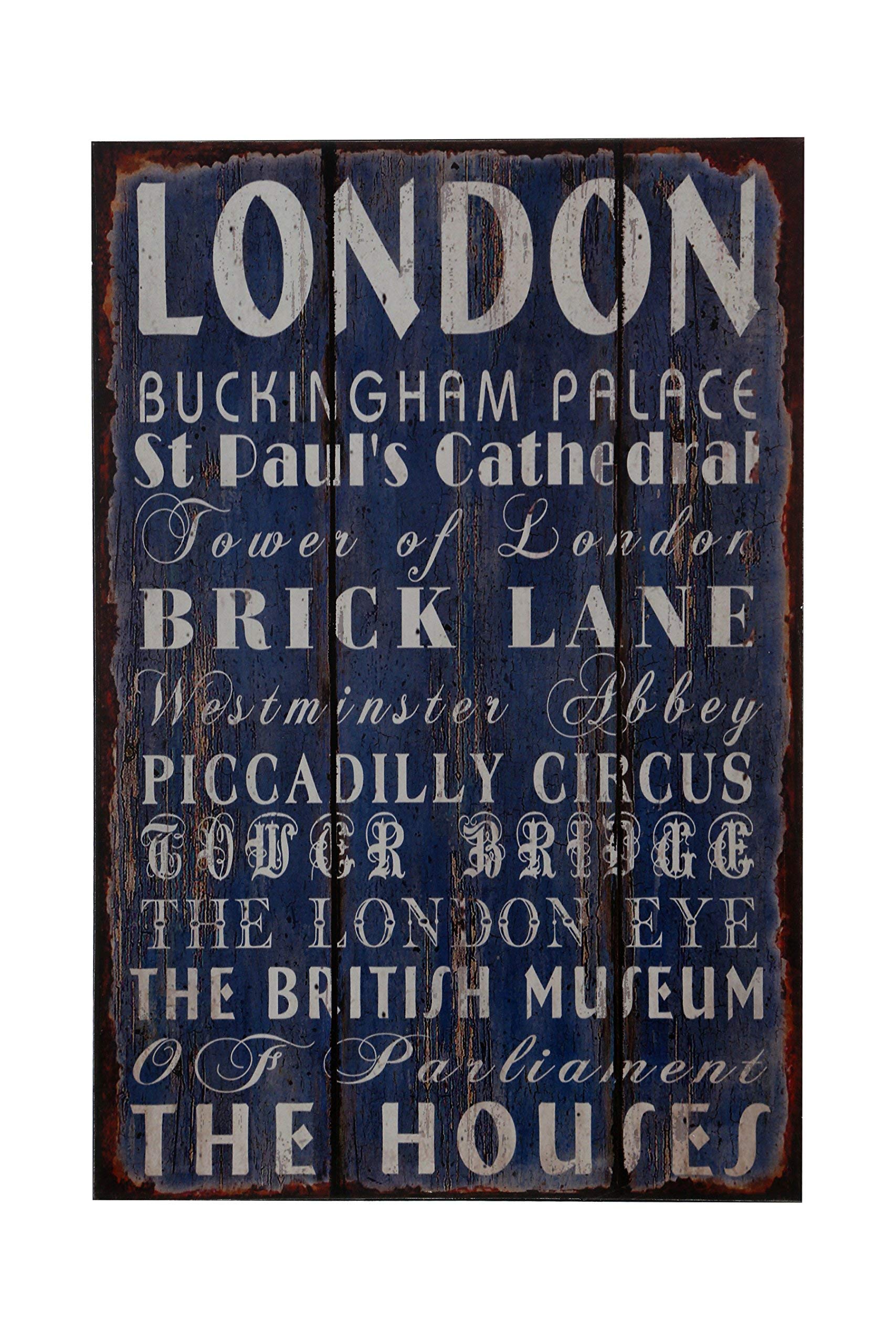 Orsina London Wall PlaqueBold Wooden Sign Featuring Iconic City NameNatural Finish Brings Rustic Urban Appeal, from B&Q
