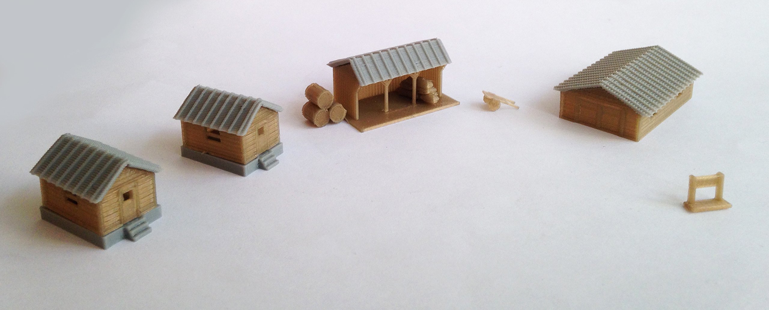 Outland Models Train Railway Layout Country Farm House Shed Cottage Set Z Scale