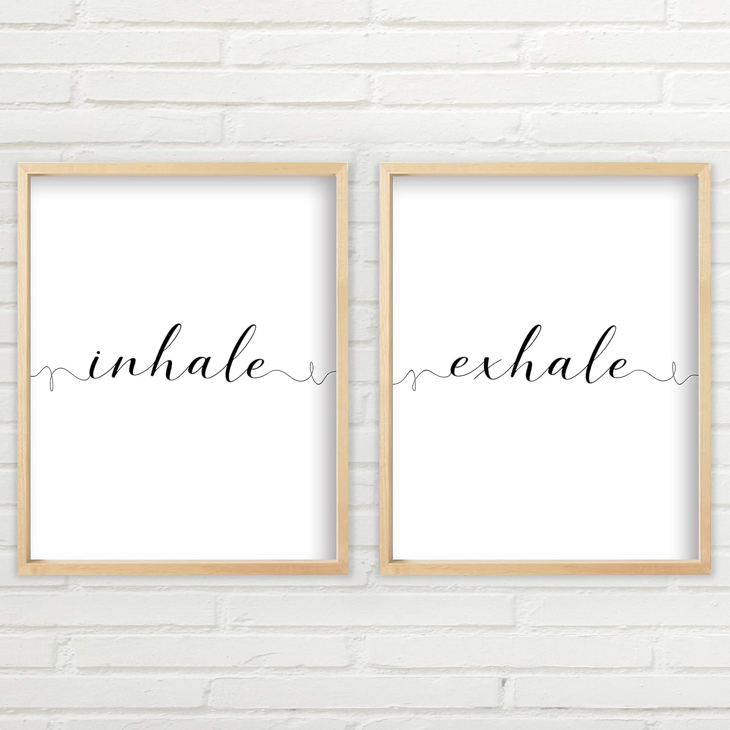 Inhale Exhale Wall Art Yoga Art Set (2 Unframed Prints