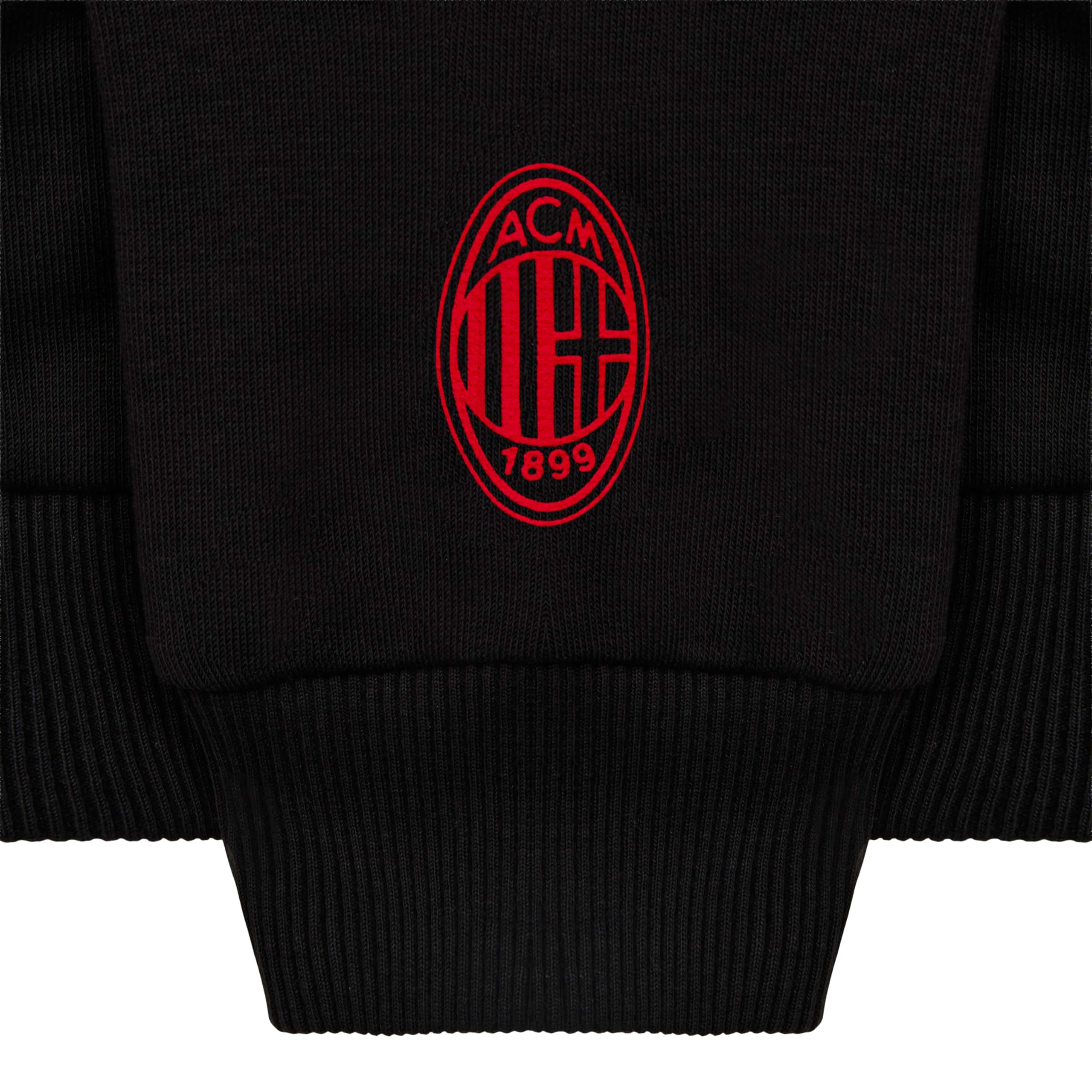 AC Milan - Felpa con Cappuccio Culture Milan, Colore Nero, Ragazzo 12 Anni, Prodotto Ufficiale