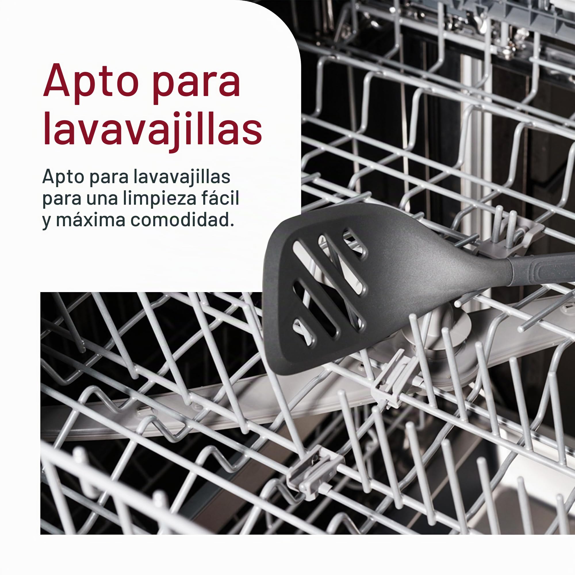 Zyliss Juego de 5 Utensilios de Cocina de Silicona y Paja de Trigo Duraderos con Cucharón, Espátula, Cuchara y Soporte, Cabezales de Silicona Resistentes al Calor, Color Gris Beluga