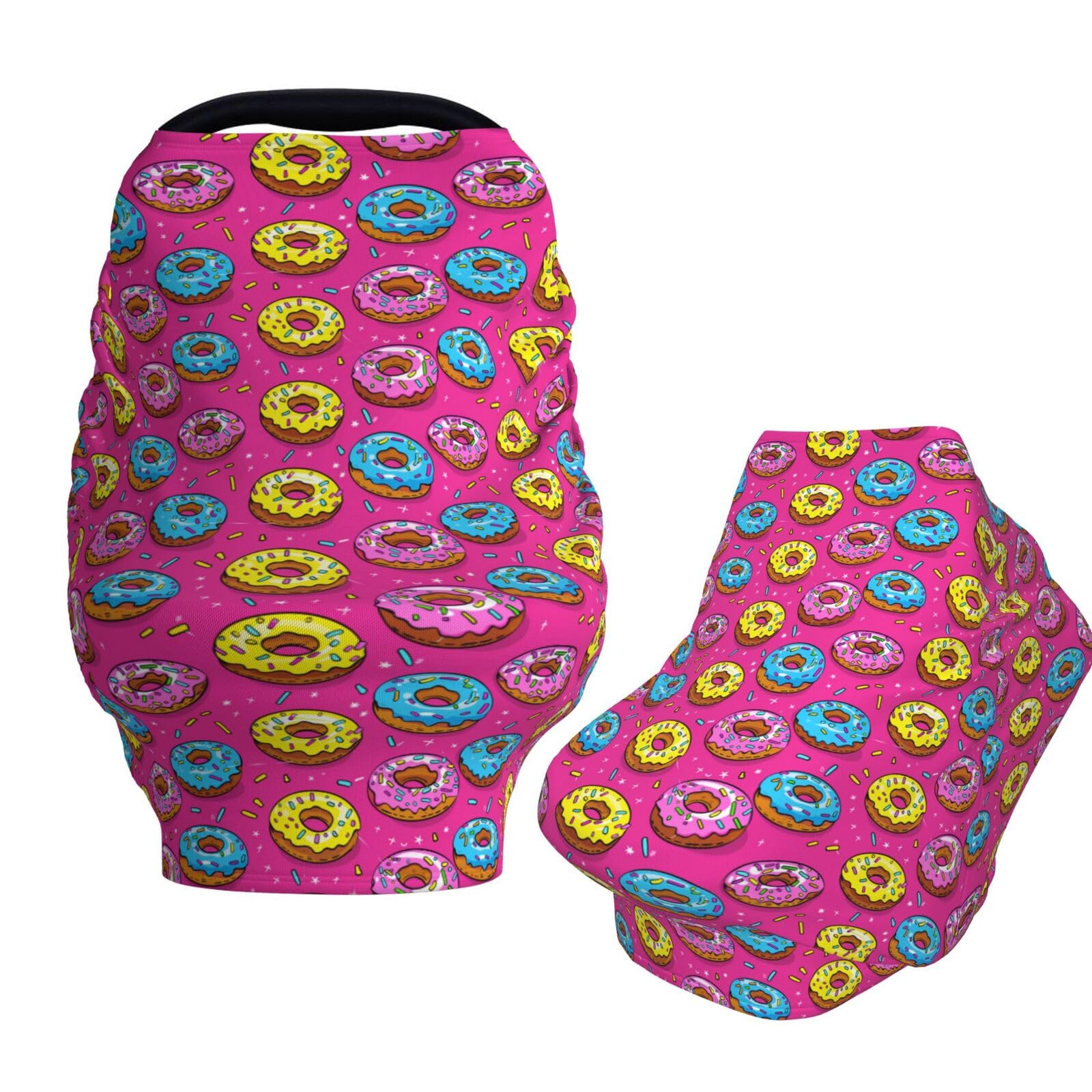 Muishi Donuts On Pink Baby Car Seat Covers Carseat Canopy Soft Infant Stroller Cover Nursing Breastfeeding Covers for Girls Boys Newborn