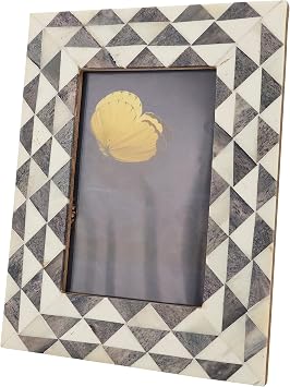 SARO LIFESTYLE Modern Geometric Photo Frame, Grey, 4"x6"