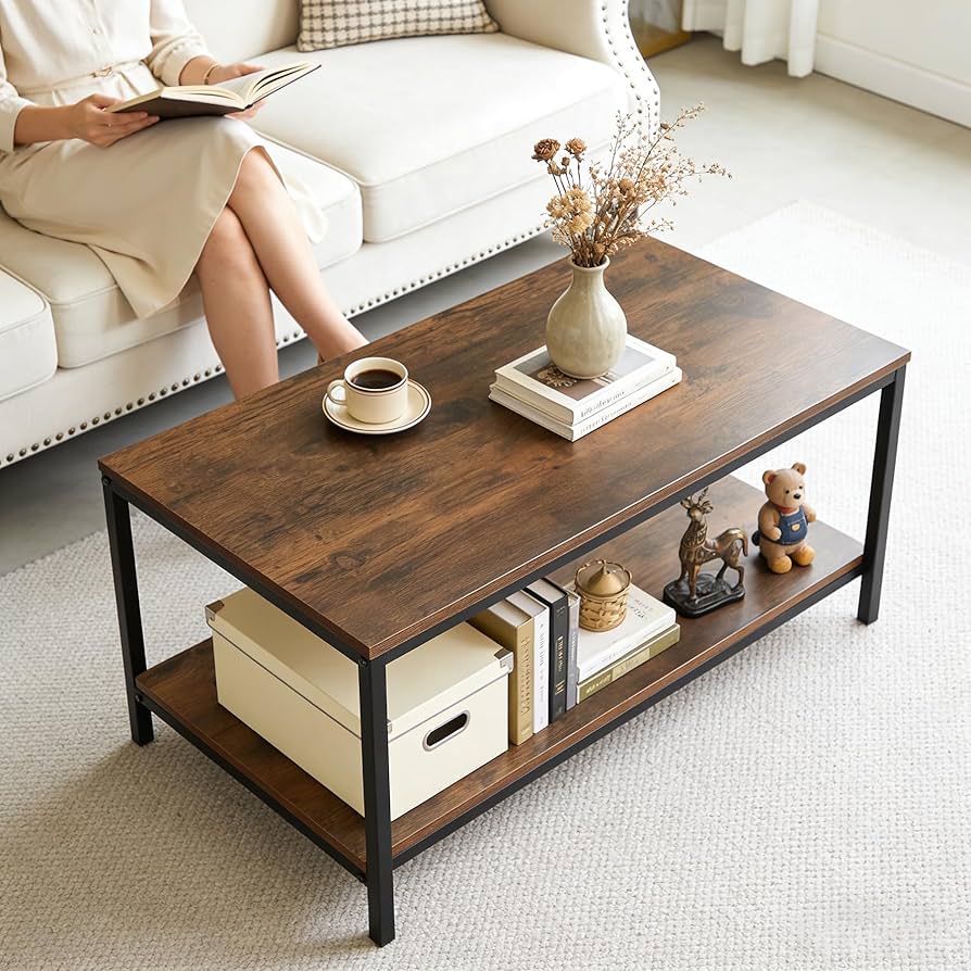 d-Bodhi　FERUM INDUSTRIAL COFFEE TABLE　L Amazon.com: ZenStyle Industrial Coffee Table with Storage Shelf