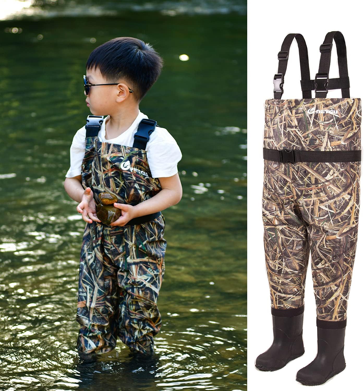 kids to youth waterproof chest waders, Swamp Mudding wader for boys and girls