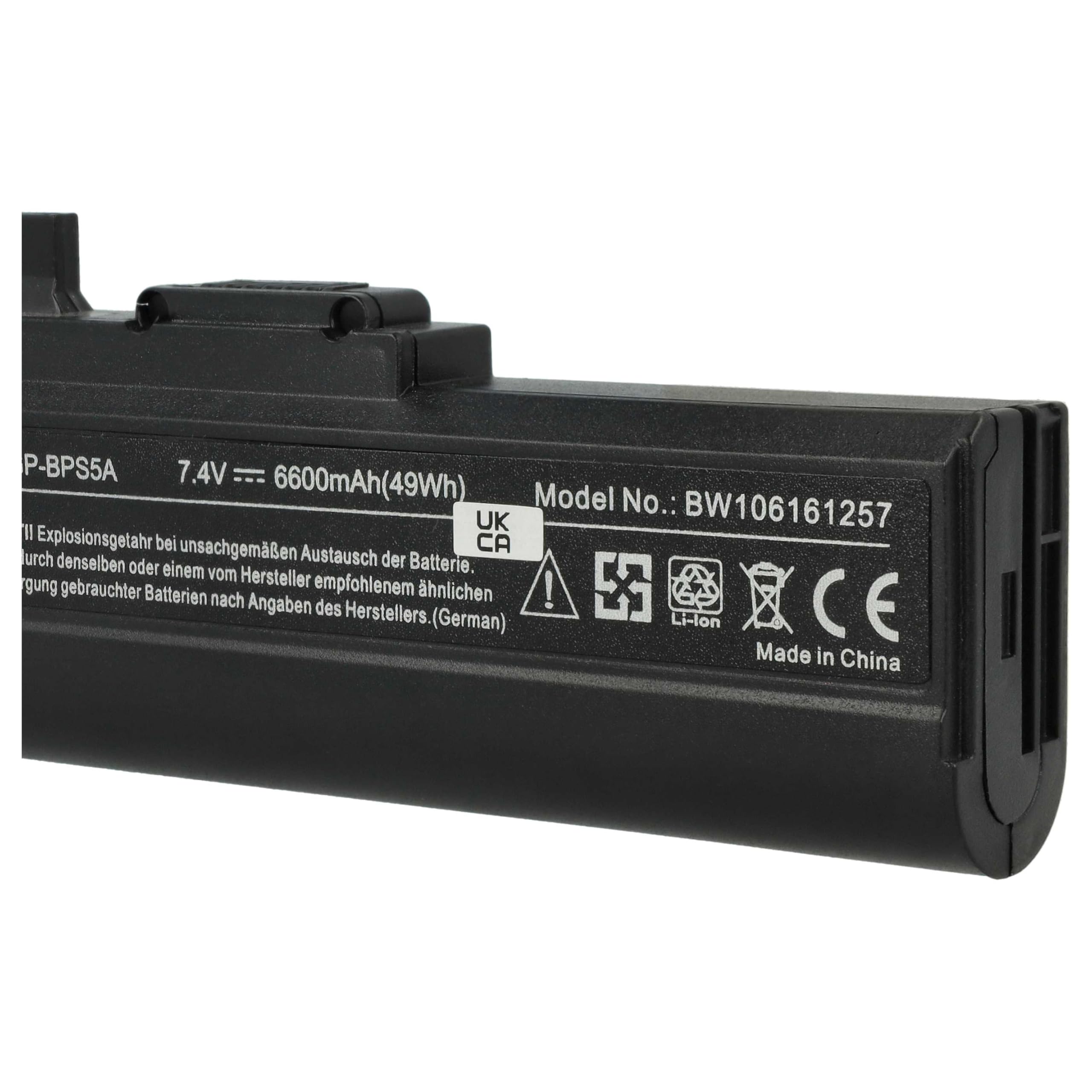 vhbw batteria sostituisce Sony VGP-BPS5, VGP-BPL5, VGP-BPL5A, VGP-BPS5A per notebook (6600mAh, 7,4V, Li-Ion)