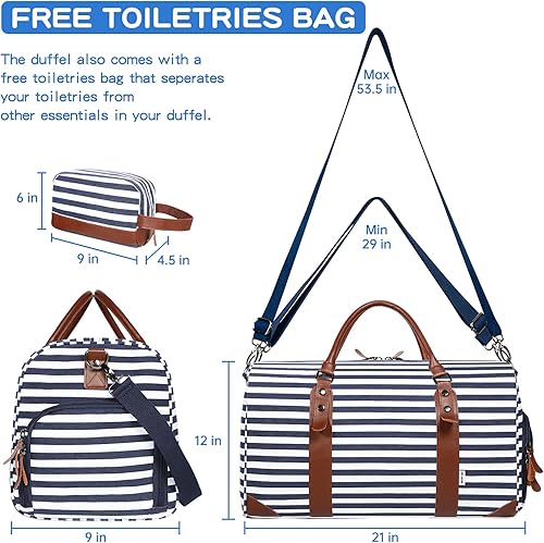 Miniatura 2 de Bolsa viajera Oflamn grande de lona y cuero para fines de semana y pasar la noche gris 6792251