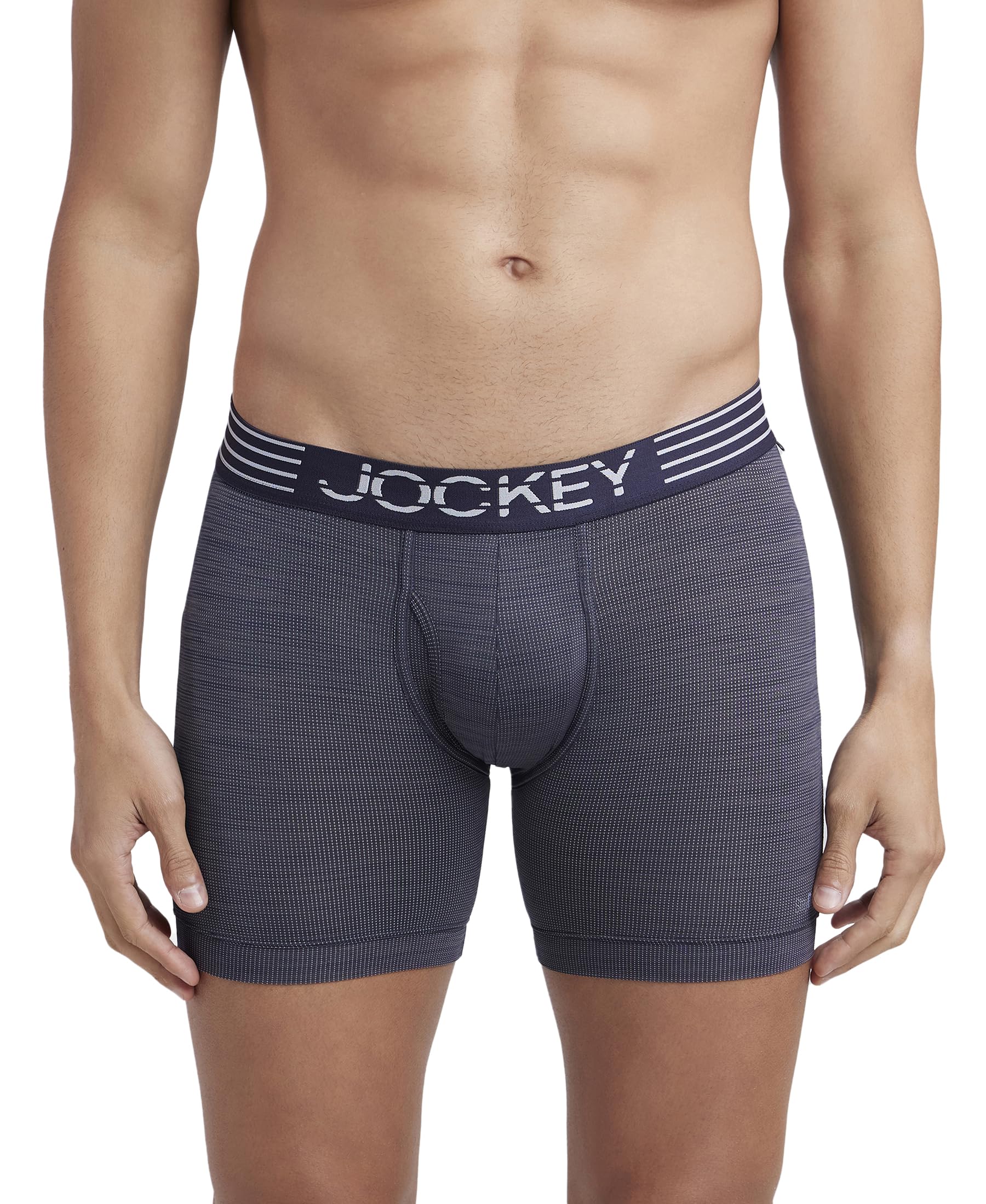 Men's Microfiber Breathable Mesh Nylon Boxer Brief with Enhanced Cooling & Anti Chafe - Designed for Workouts & All Day Wear MM06_True Navy_XL