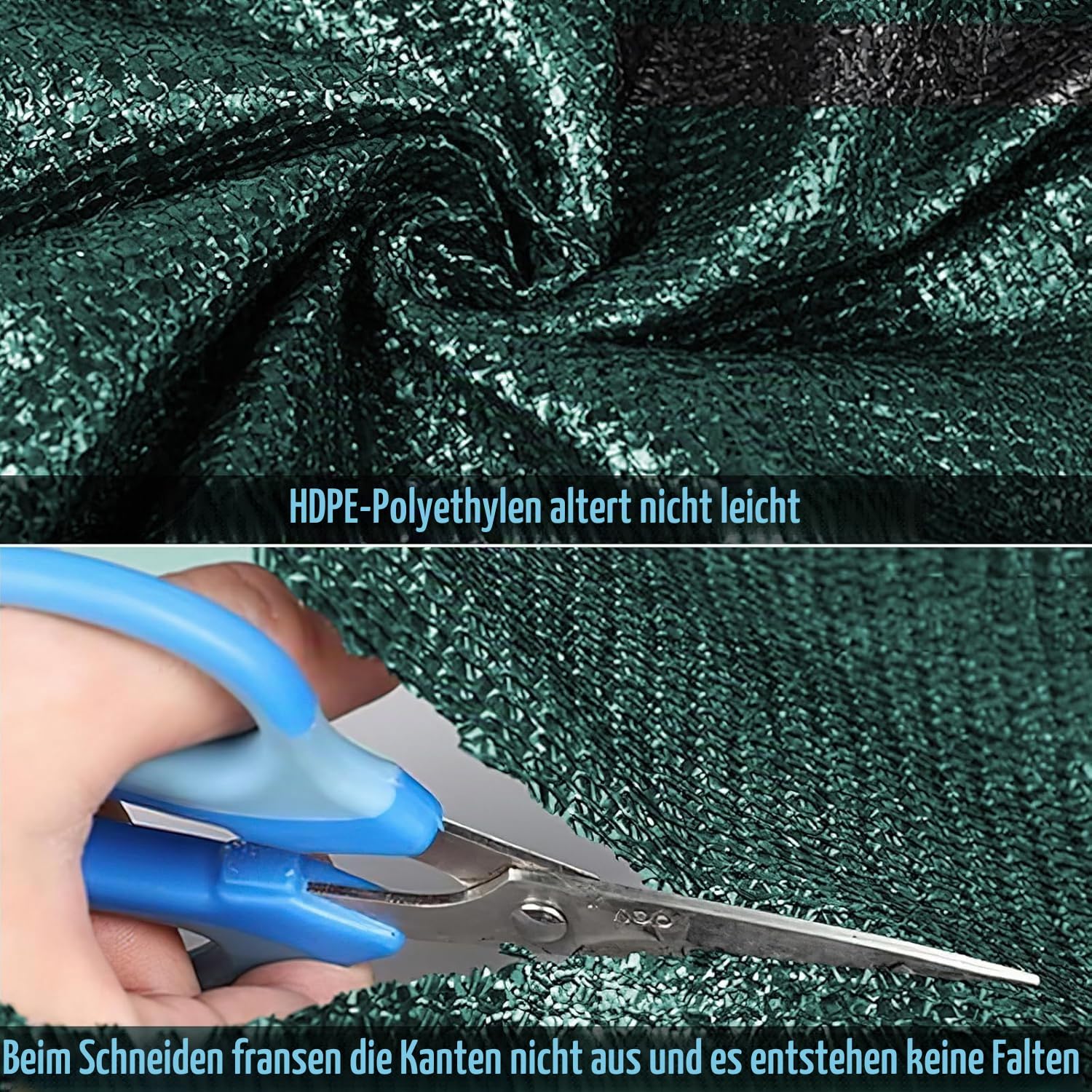 Malloom Grün Sichtschutz Zaunblende, 1,8m x 15m Zaunblende150 g/m² Schattiernetz Tennisblende, Windschutz UV-resistent Reißfest, mit Löcher und Kabelbinder für Garten, Balkon, Terrasse, Veranda