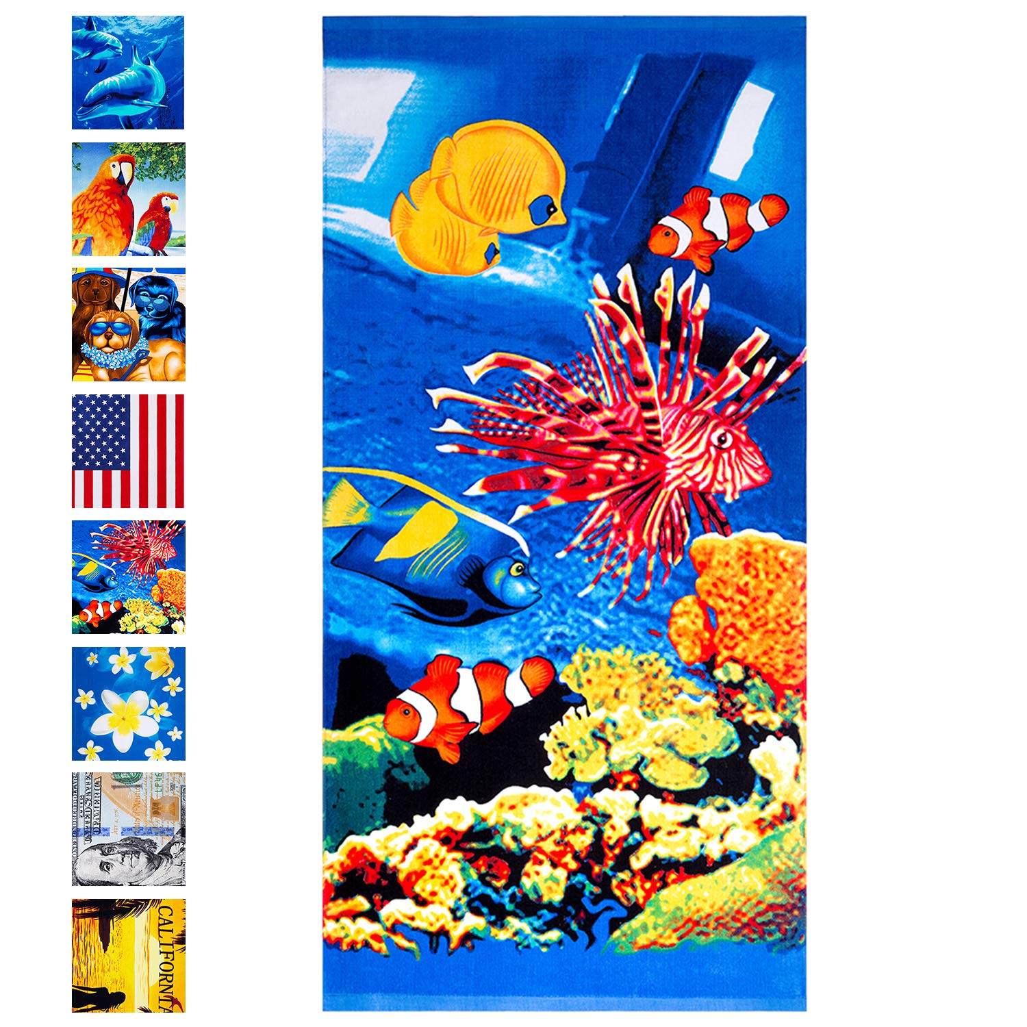 MERRY HOME Cotton Beach Towel for Kids,Oversized Beach Towel,30”x60” Printed Cute Baby Beach Towel-Super Absorbent,Quick Drying Pool Towels for Beach,